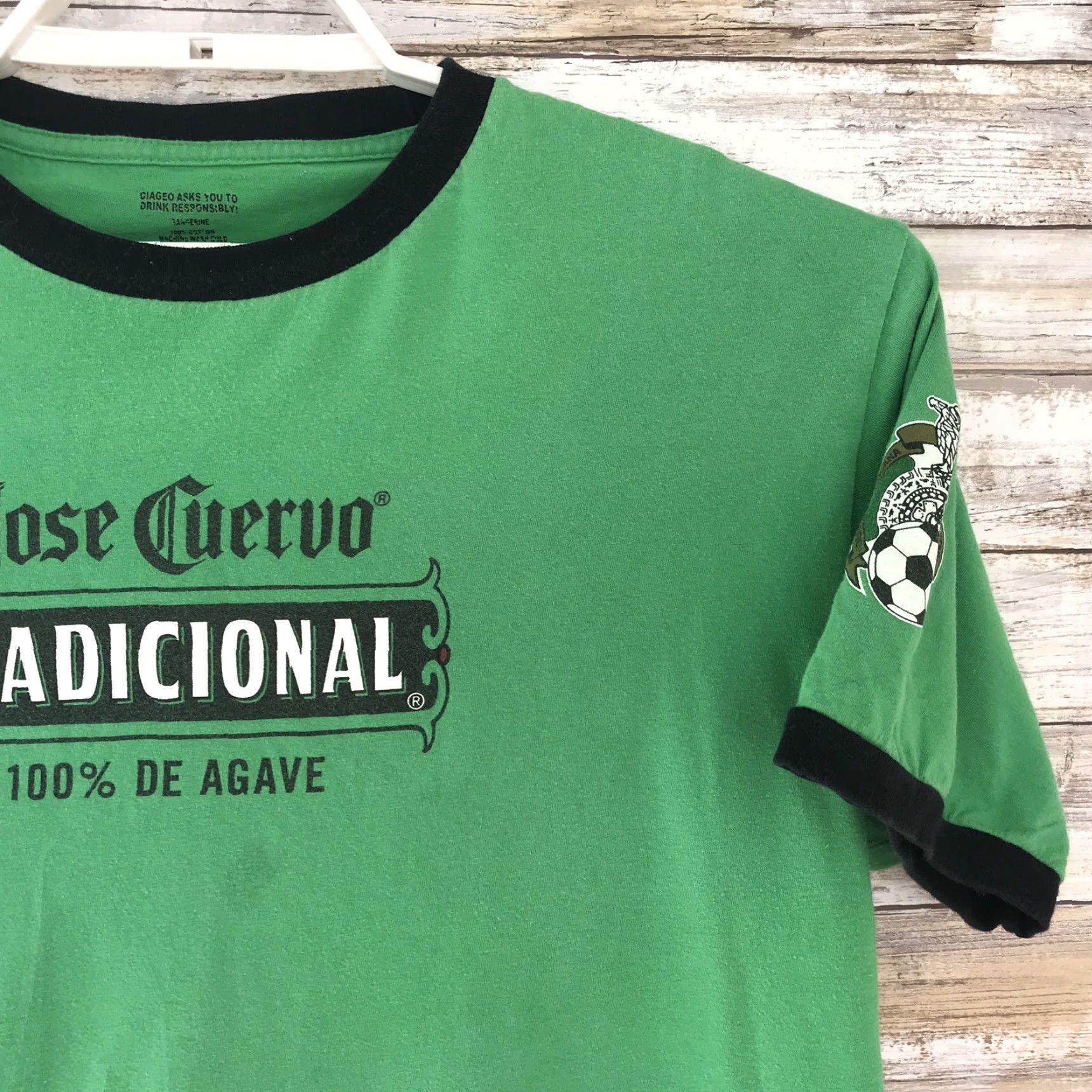 Vintage VINTAGE Jose Cuervo Mens T-Shirt Green Federacion Mexicana De Futbol Asoc Shirt Adult Large Short Sleeve Mens Size US L / EU 52-54 / 3 - 4 Thumbnail