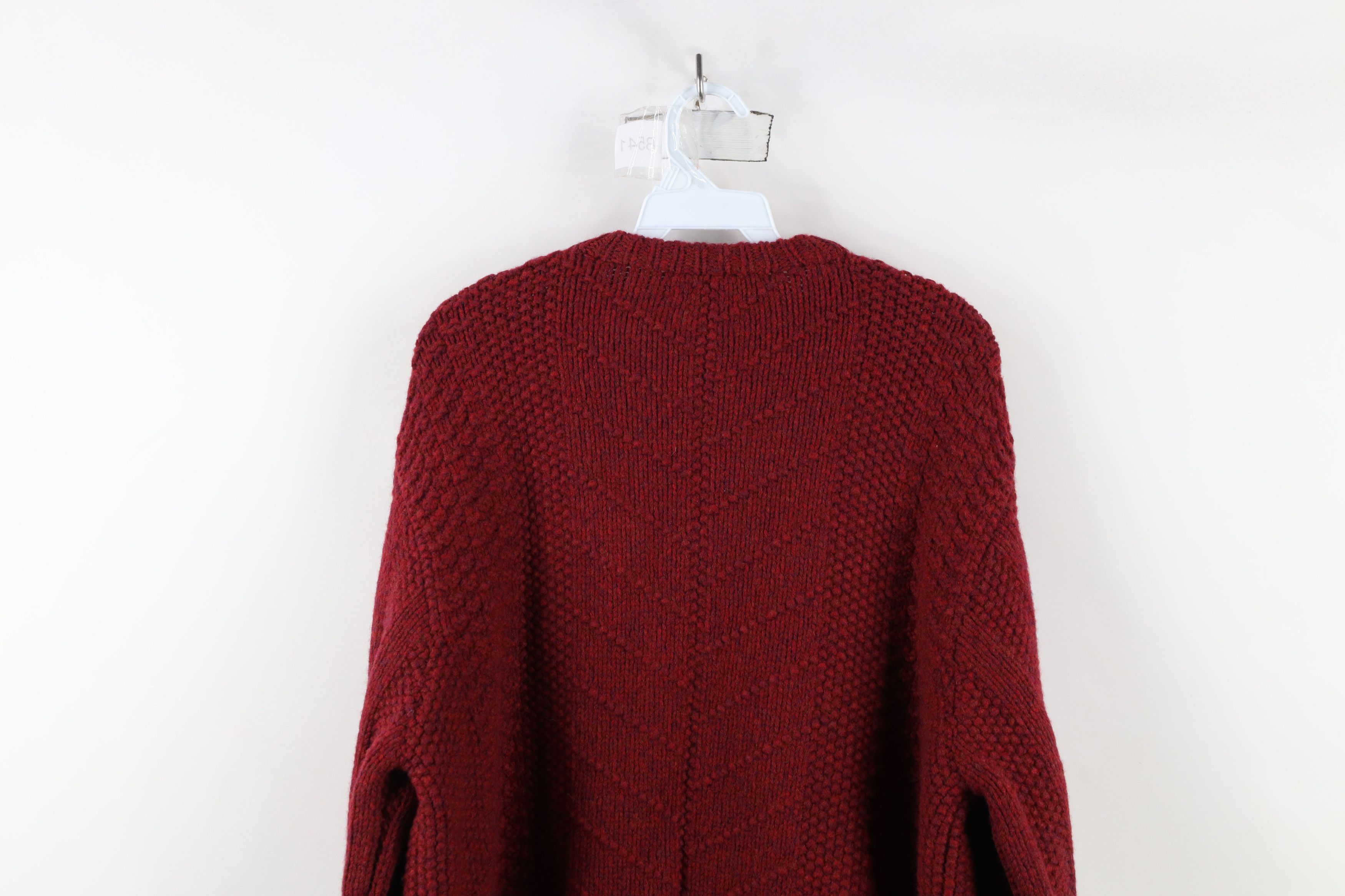 J.Crew × Vintage Vintage 90s J Crew Heavyweight Wool Crewneck Sweater Red Size US XL / EU 56 / 4 - 9 Thumbnail