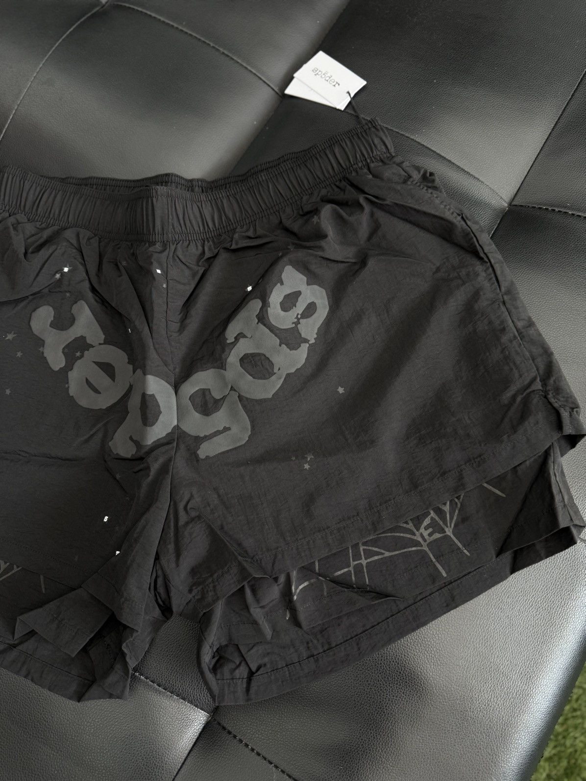 Sp5der Sp5der Double Layer WEB Shorts Size L (NEW) Black Size US 32 / EU 48 - 2 Thumbnail