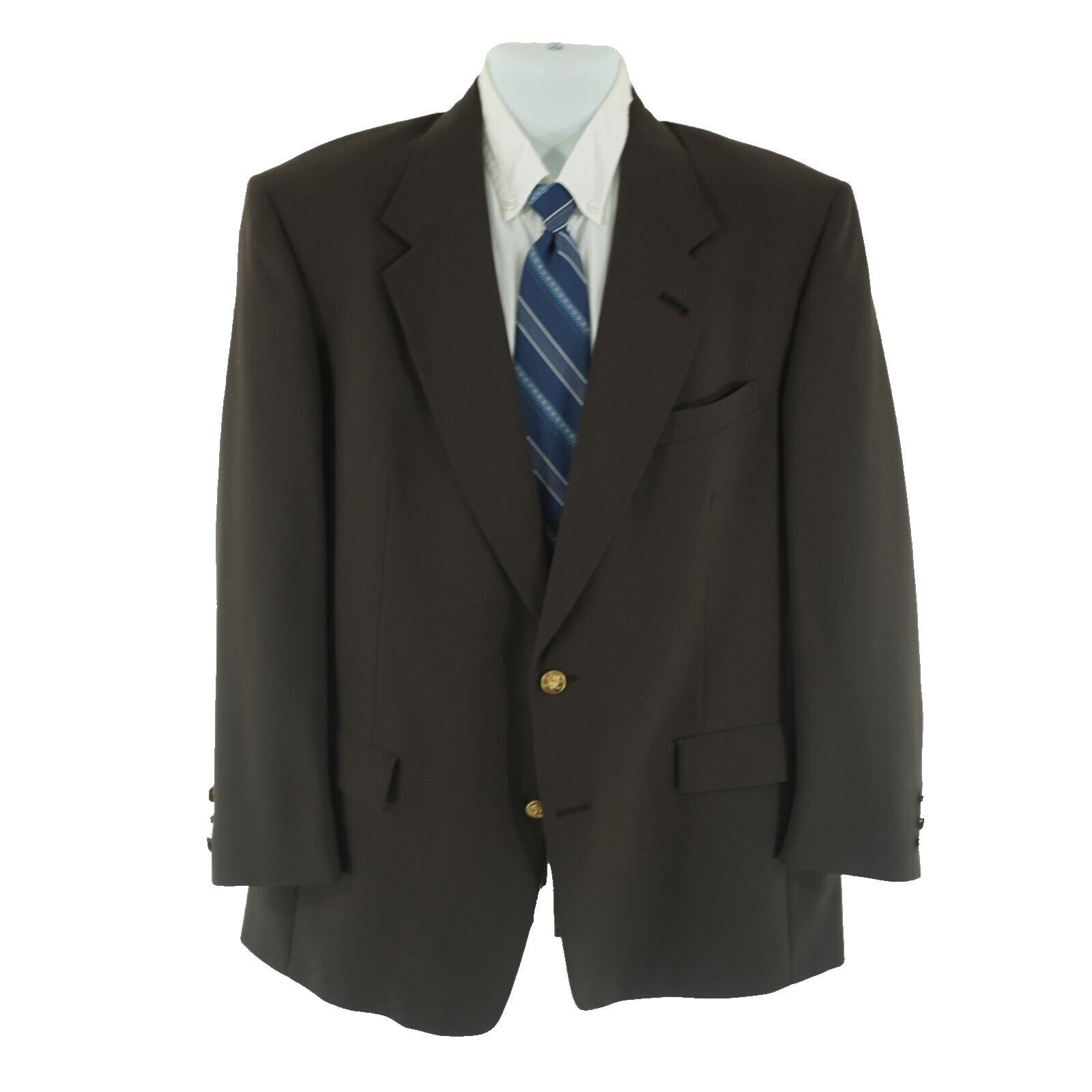 Hart Schaffner Marx Jack Nicklaus Golden Bear Wool Brown 2 Gold Button Blazer 44 Size 44L - 3 Thumbnail