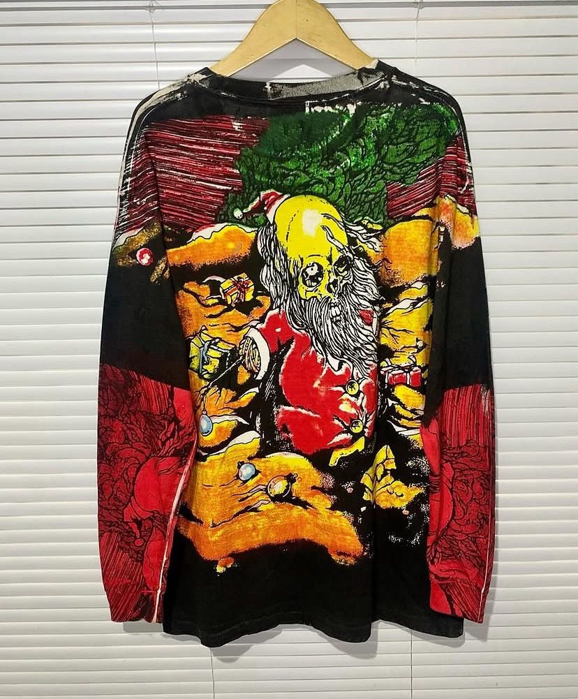 Vintage Vtg Sanda Kuwait PUSHEAD EVIL SANTA Rags 72 all over print Size US XL / EU 56 / 4 - 6 Thumbnail