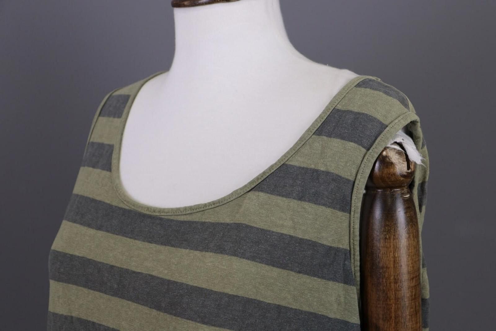 Oscar De La Renta Oska Brown Striped Sleevekess Blouse Shirt Size 3 / L Size M / US 6-8 / IT 42-44 - 10 Thumbnail