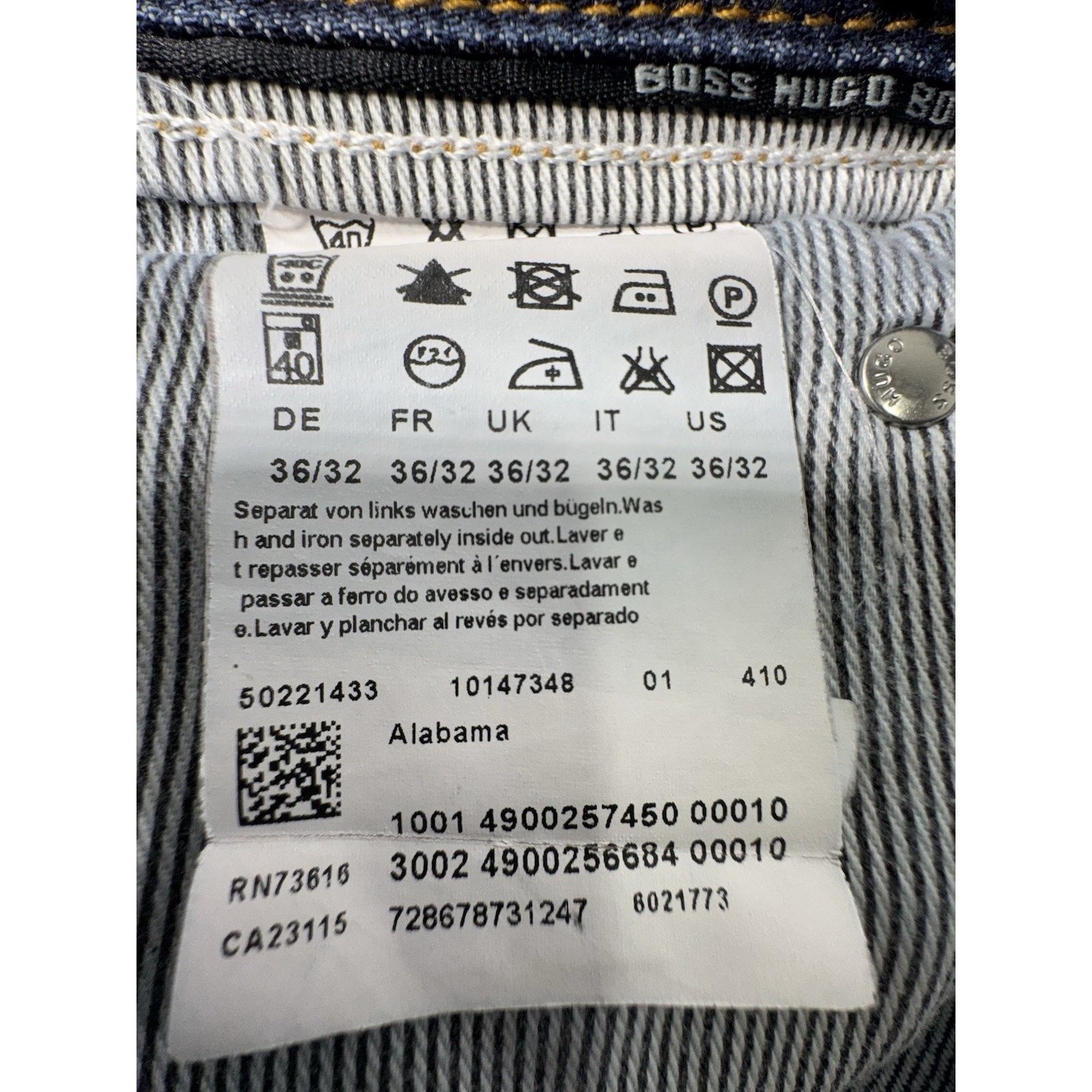 Hugo Boss Hugo Boss Alabama Jeans Mens 36x32 Blue Denim Straight Fit Size US 36 / EU 52 - 7 Thumbnail