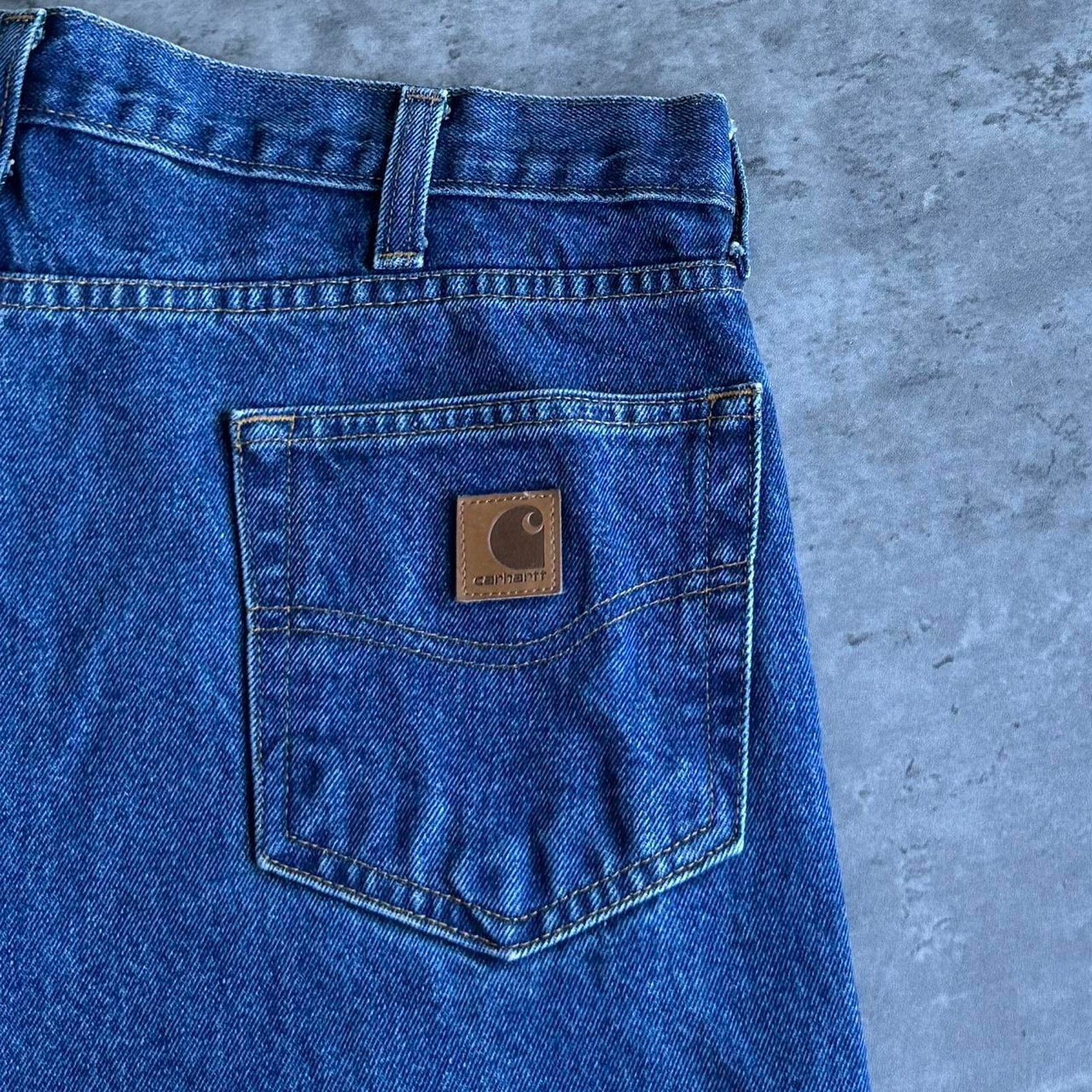 Carhartt × Carhartt Wip × Vintage Vintage Y2K Carhartt Baggy Essential Blue Denim Jeans Size US 36 / EU 52 - 3 Thumbnail