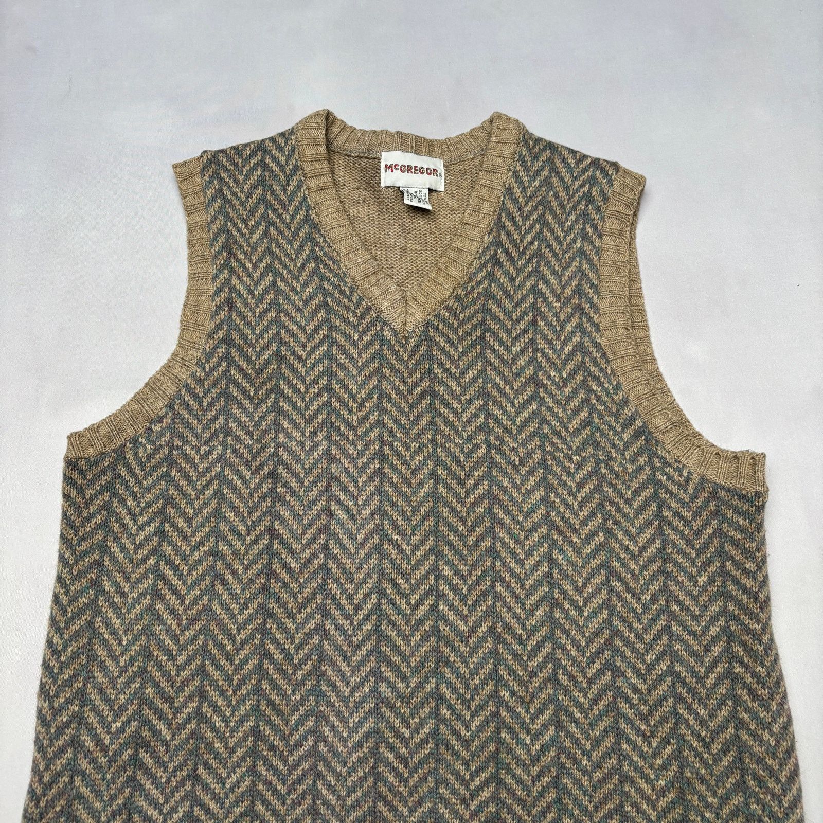 McGregor Vintage McGregor Wool Blend Sweater Vest XL Chevron Knit Size US XL / EU 56 / 4 - 2 Thumbnail