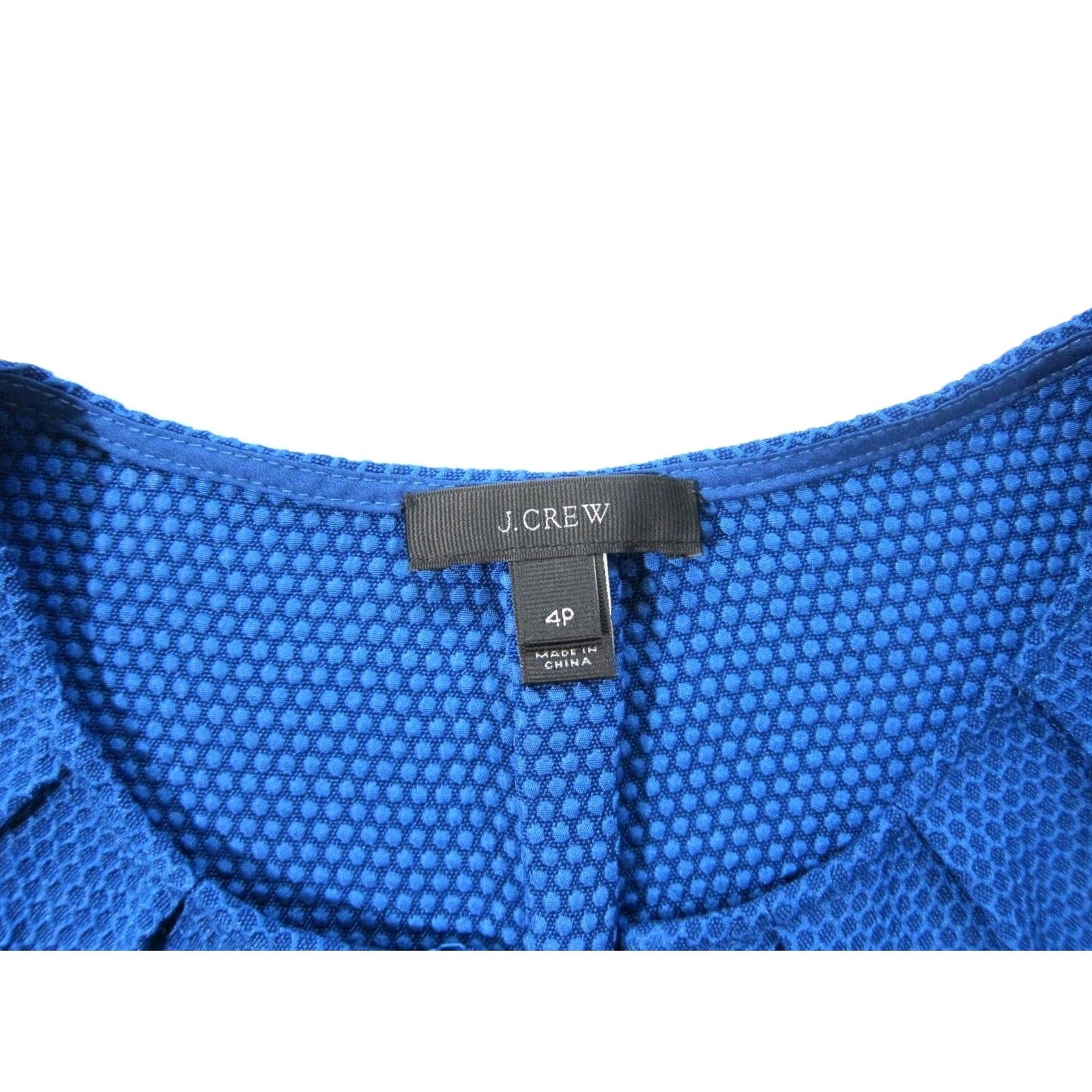 J.Crew J.Crew Blue Stretch V-Neck Cap Sleeve Textured Tunic Blouse Top Women 4P Size S / US 4 / IT 40 - 3 Thumbnail