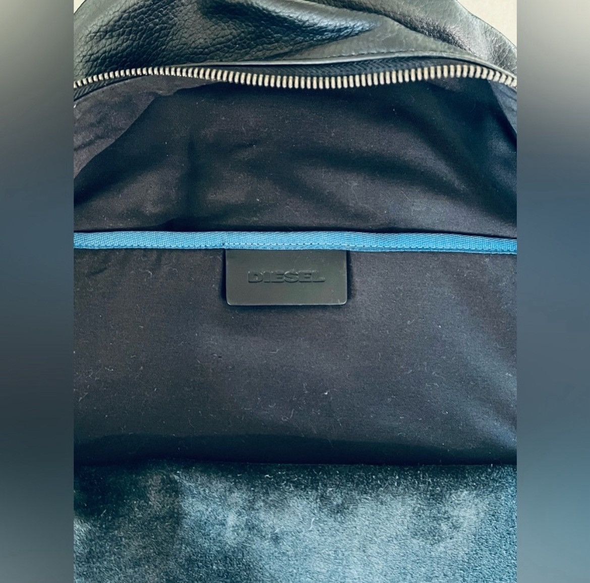 Diesel Diesel Men Large Capacity Leather Backpack Black Blue Size ONE SIZE - 10 Thumbnail