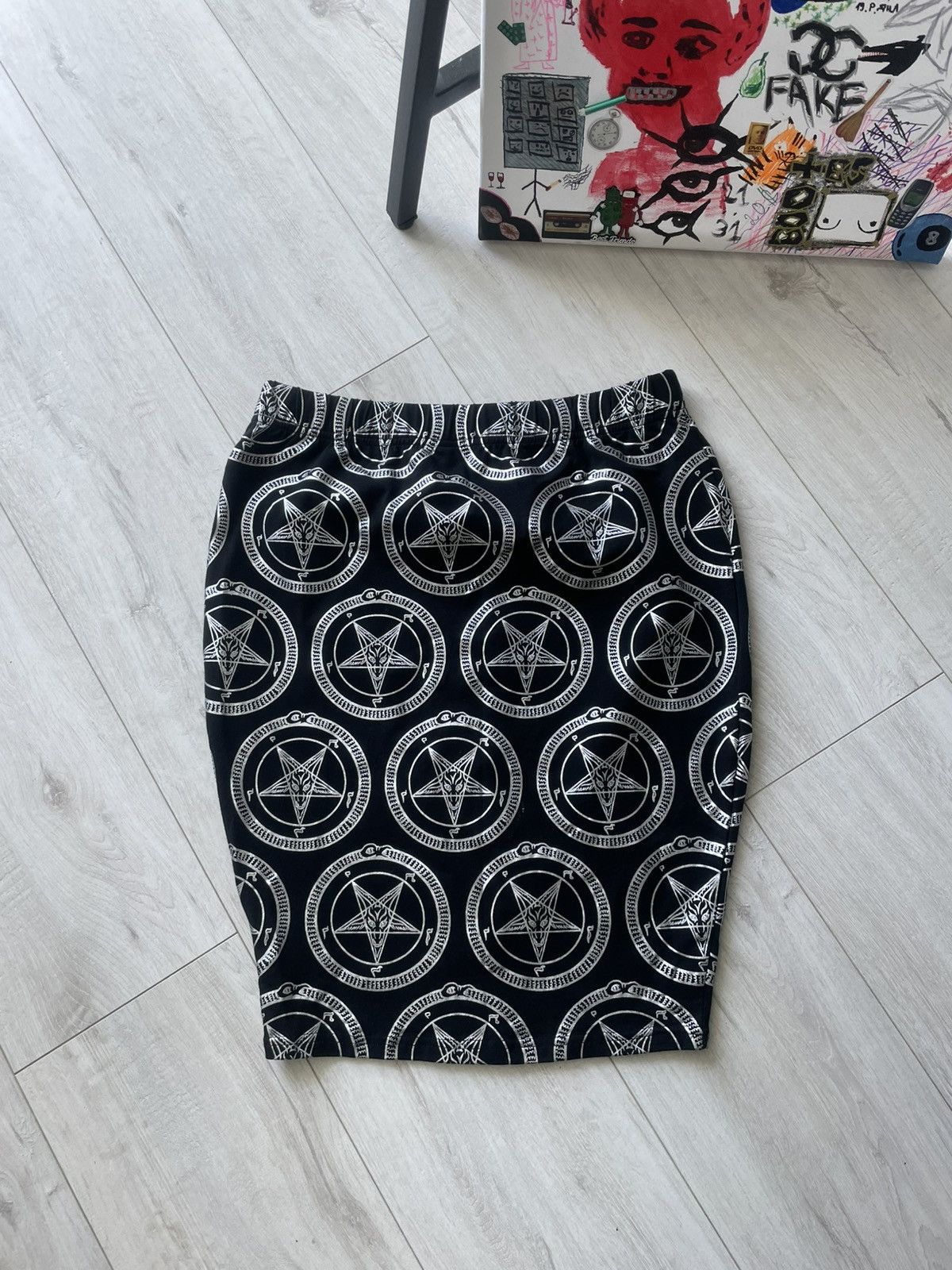 Killstar Avant Garde Killstar Black Pentagram Monogram Logo Skirt Size 27" / US 4 / IT 40 - 1 Thumbnail