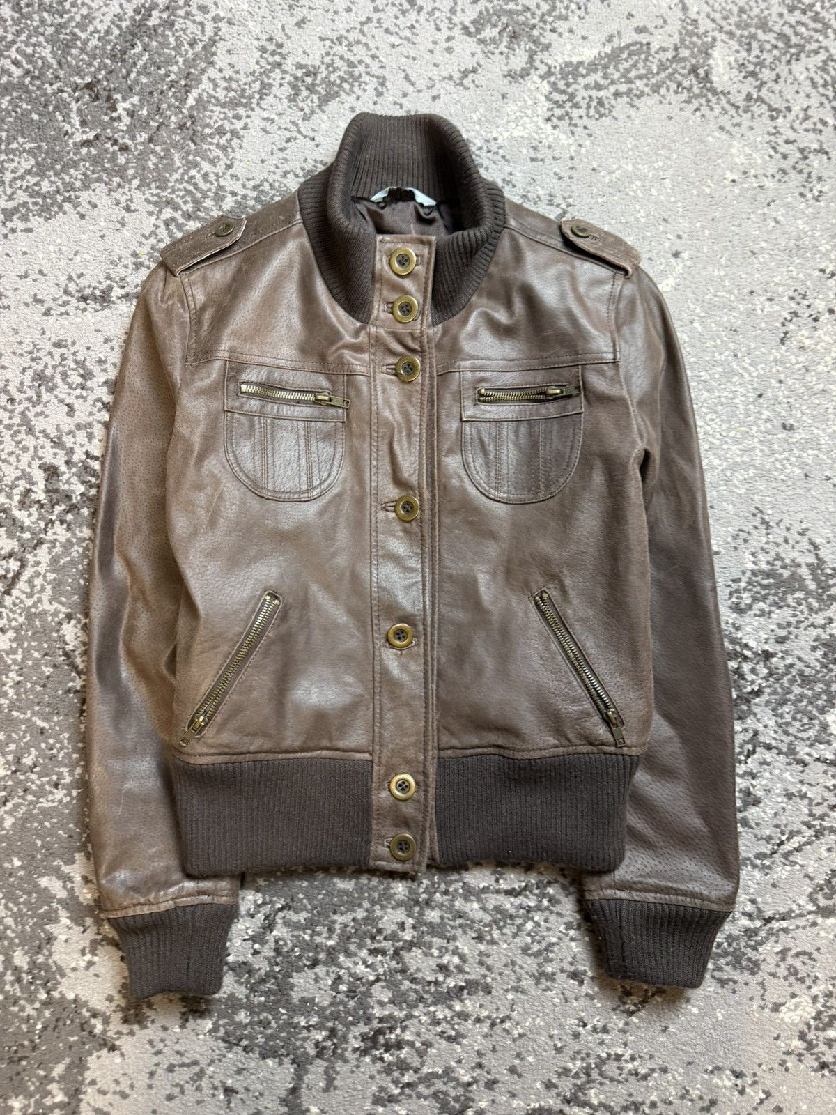 Vintage Vintage Y2K Redherring Skin Leather Jacket High Collar Avan Size M / US 6-8 / IT 42-44 - 1 Thumbnail