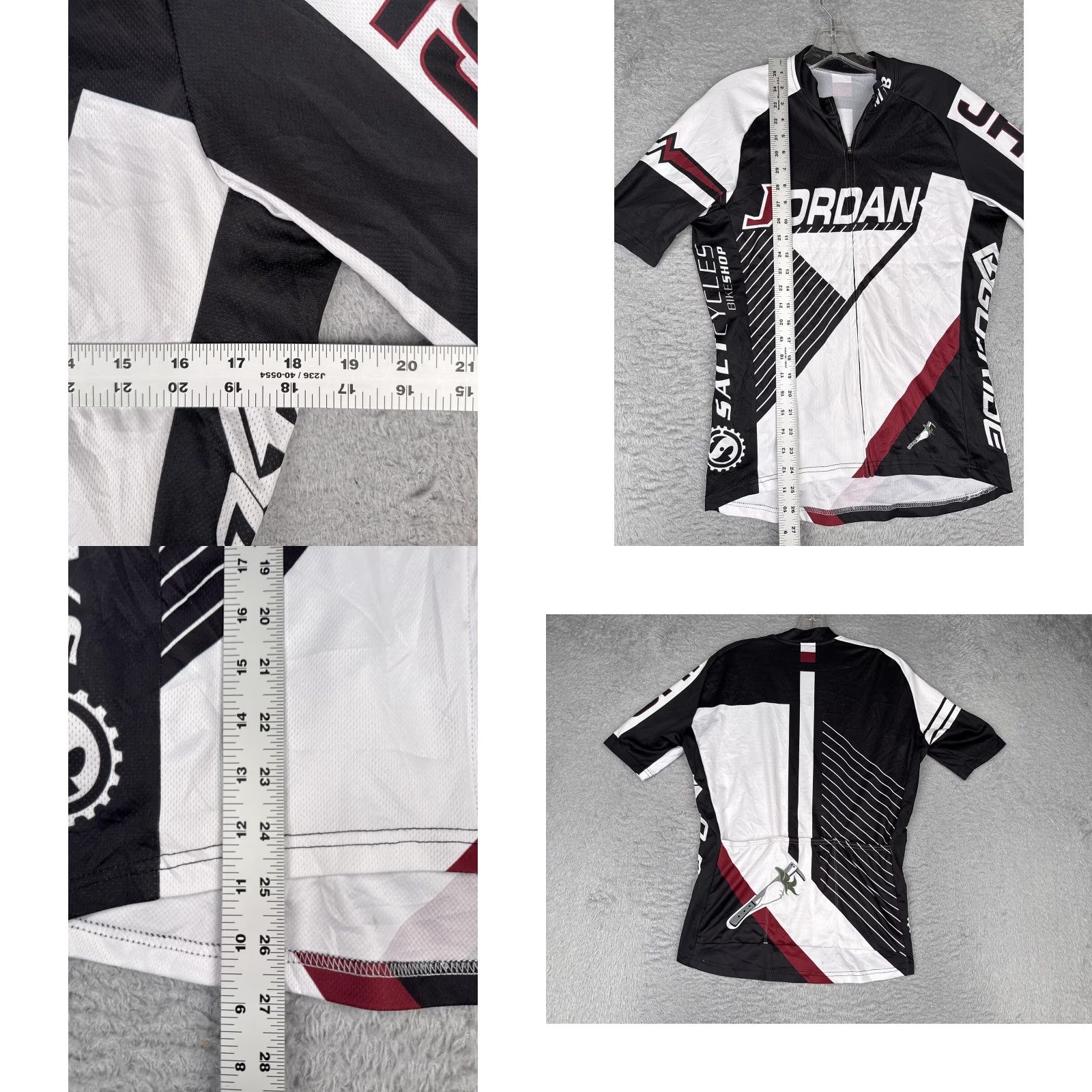 Jordan Brand Jordan Cycling Jersey Mens Medium Black White Full Zip Short Sleeve Salty Cycles Size US M / EU 48-50 / 2 - 8 Thumbnail