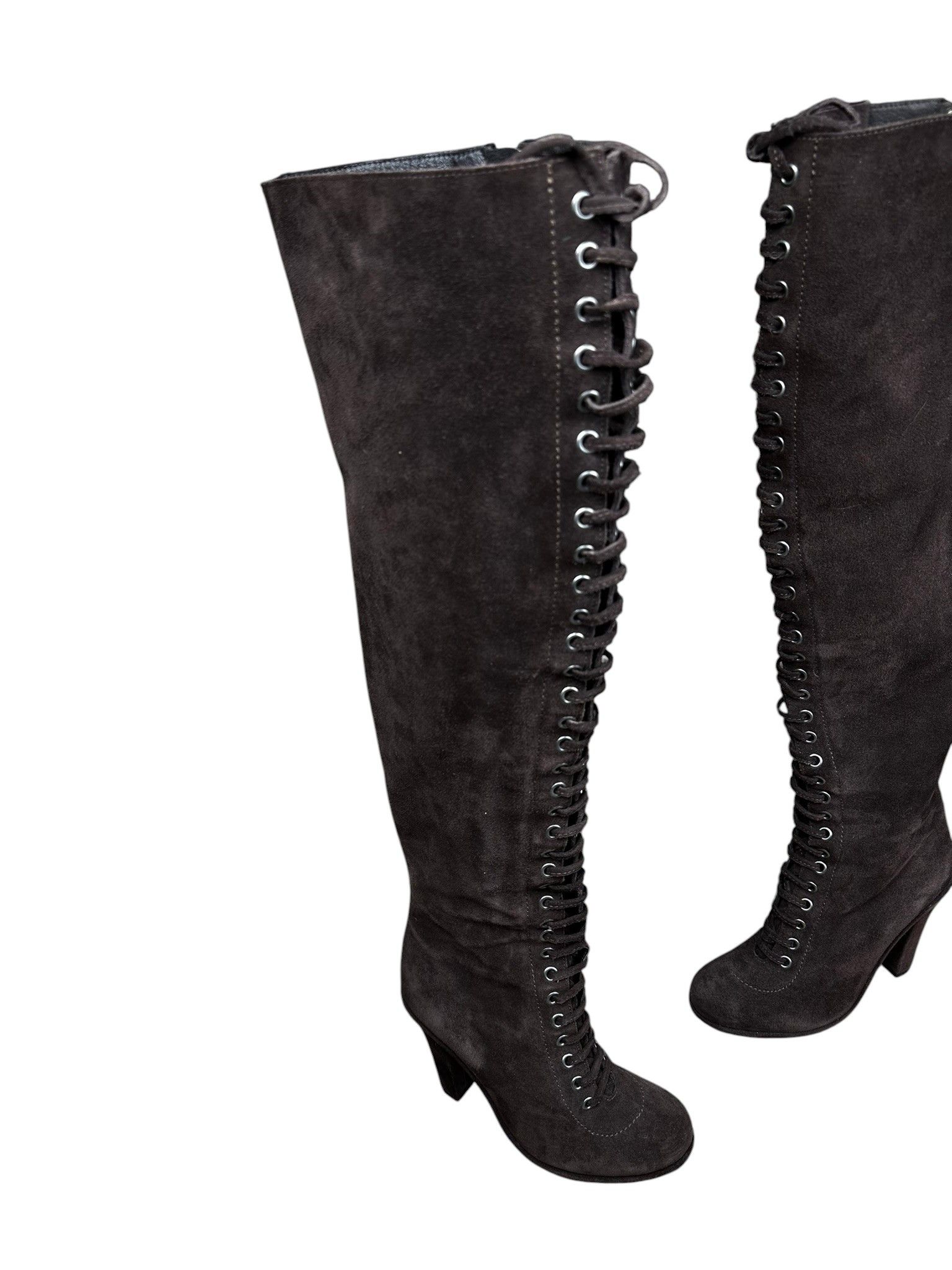 Allsaints Allsaints Stepney Avant Garde Laced Suede Heel Suede Boots Size US 6.5 / IT 36.5 - 4 Thumbnail