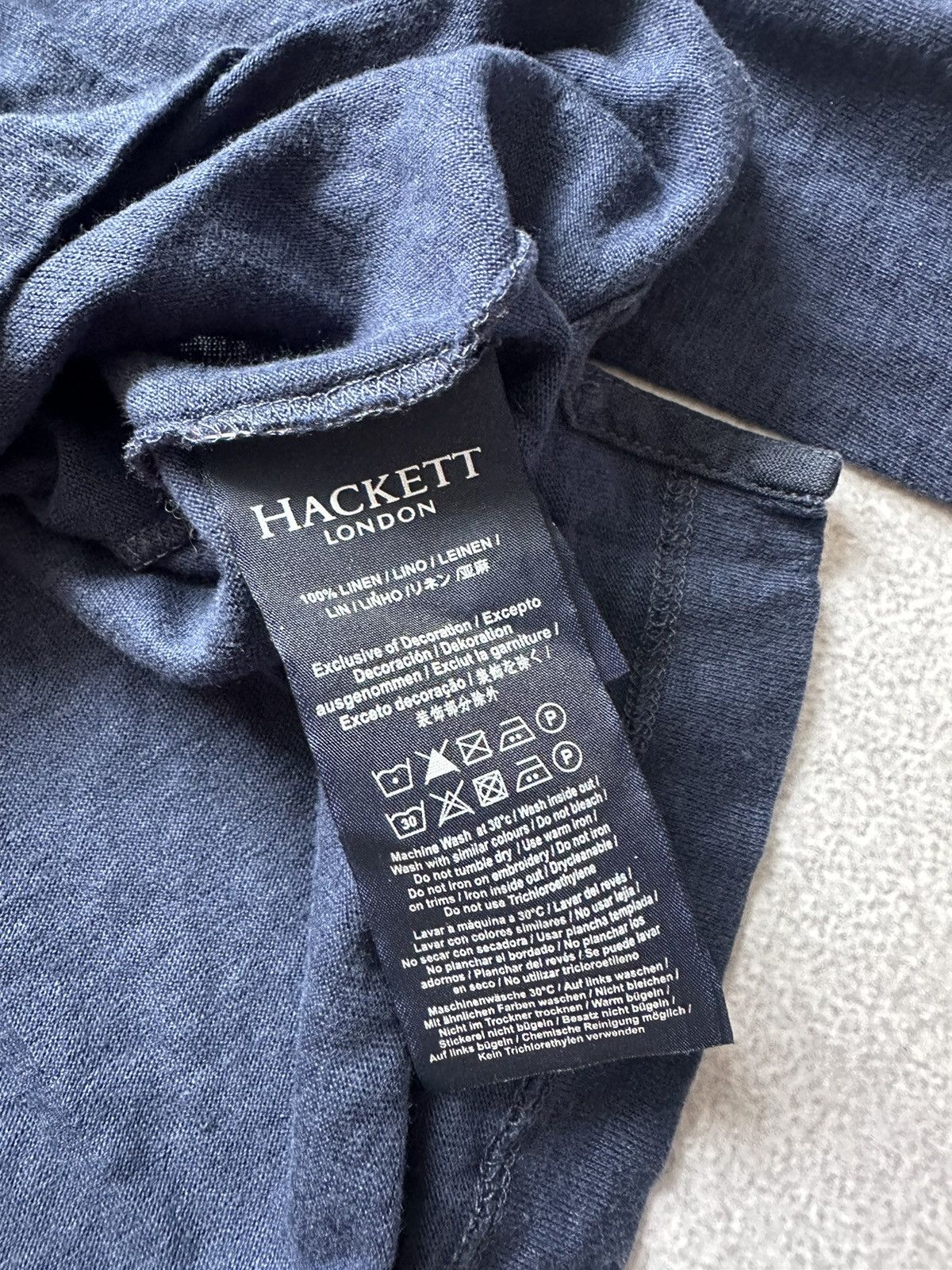 Designer × Hackett Hackett long sleeve t-shirt linen dark blue size L Size US L / EU 52-54 / 3 - 11 Thumbnail