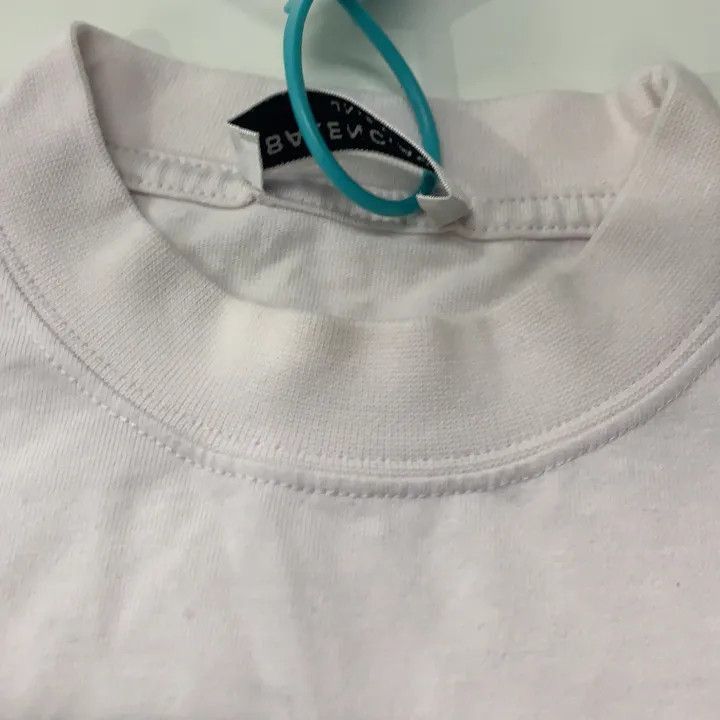 Balenciaga Balenciaga White Logo Print Short Sleeve T-shirt 0079-2507 Size S / US 4 / IT 40 - 6 Thumbnail