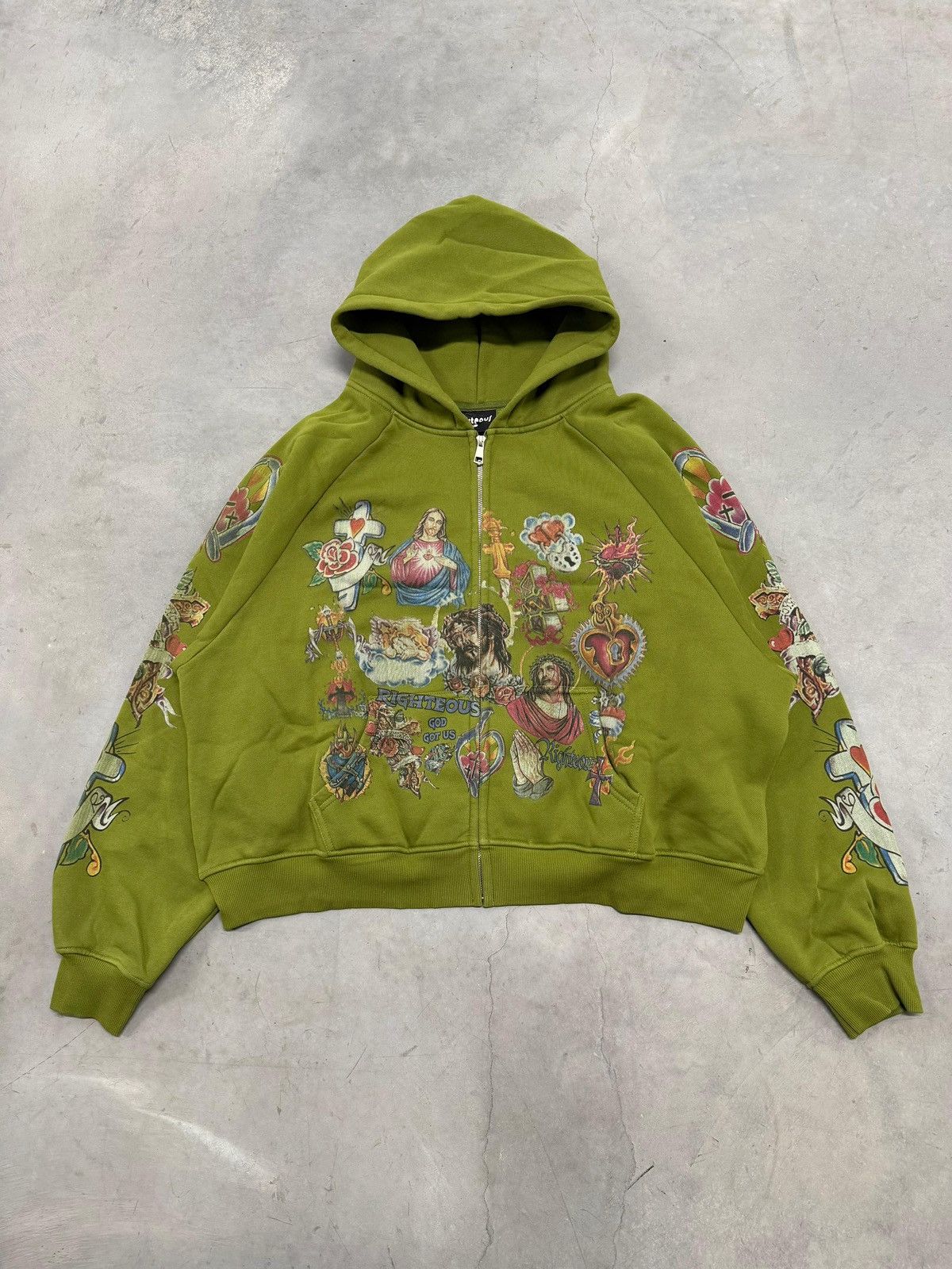 Other We Are Righteous Risen King Green Zip Up Hoodie Large Size US L / EU 52-54 / 3 - 1 Thumbnail