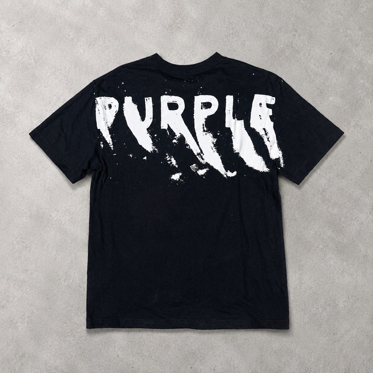 Purple Brand Purple Brand Black Distressed Logo Tee Size Medium Size US M / EU 48-50 / 2 - 1 Thumbnail