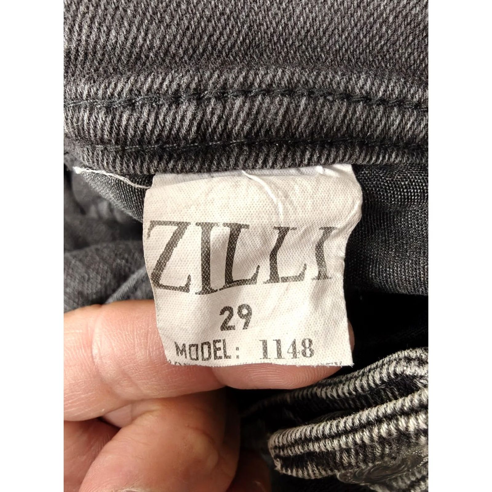 Denime Zilli 1148 Jeans Mens 29x31 Gray Charcoal Wash Slim Skinny Denim Cotton Pants Size US 29 - 4 Thumbnail