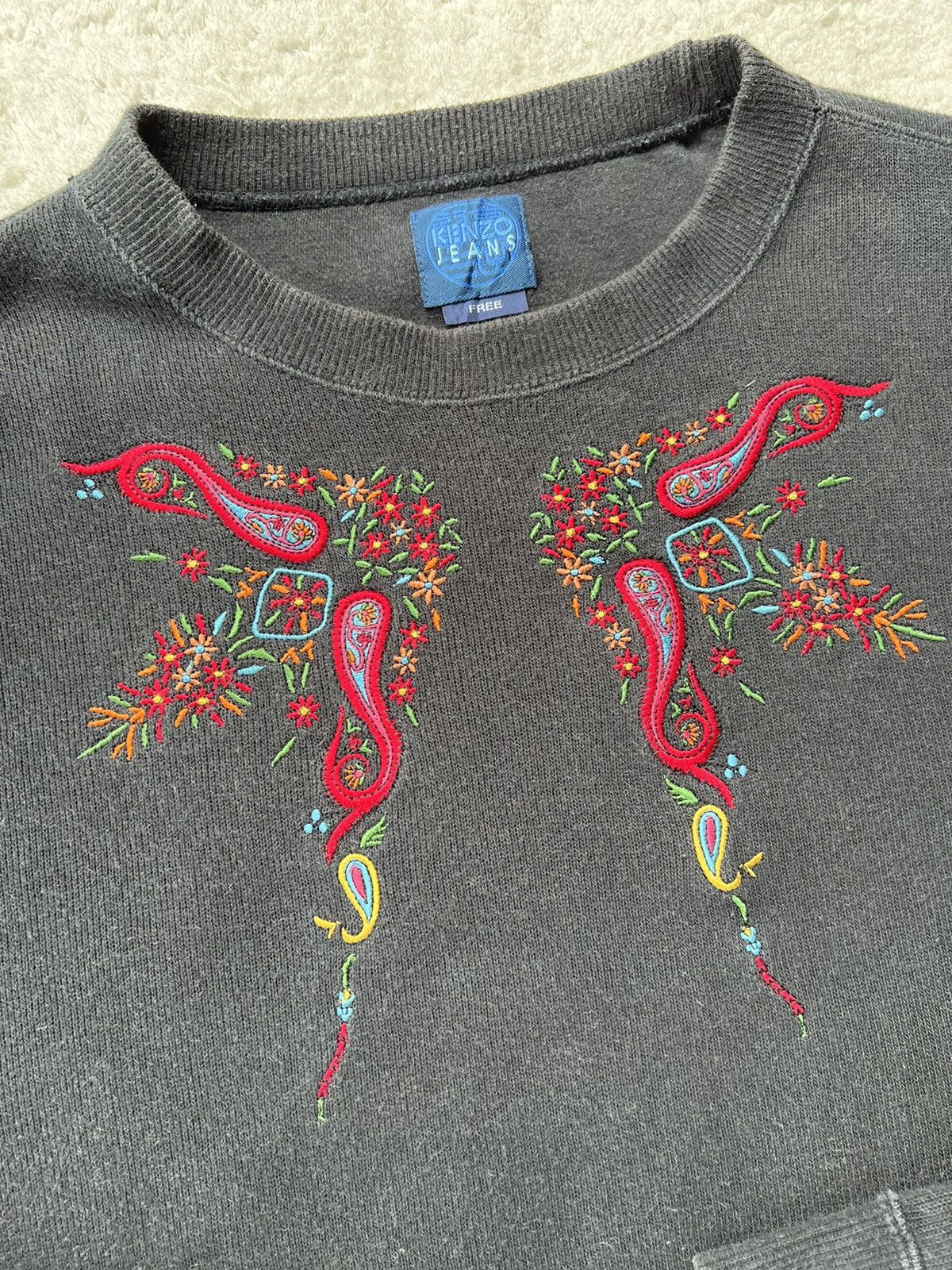 Kenzo × Vintage Vintage Kenzo Sweatshirt flower butterfly’s embroidery Size US M / EU 48-50 / 2 - 7 Thumbnail