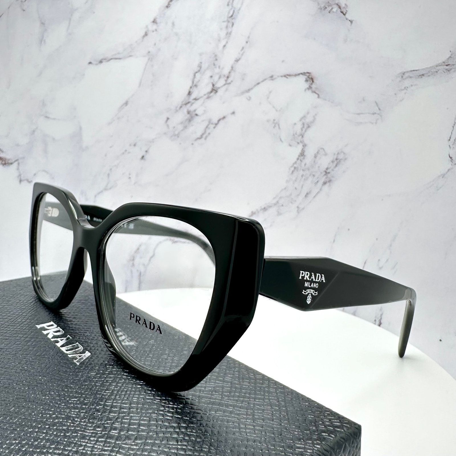 Prada New Prada Eyeglasses Women Black Symbole Logo Glasses 52mm Size ONE SIZE - 12 Thumbnail