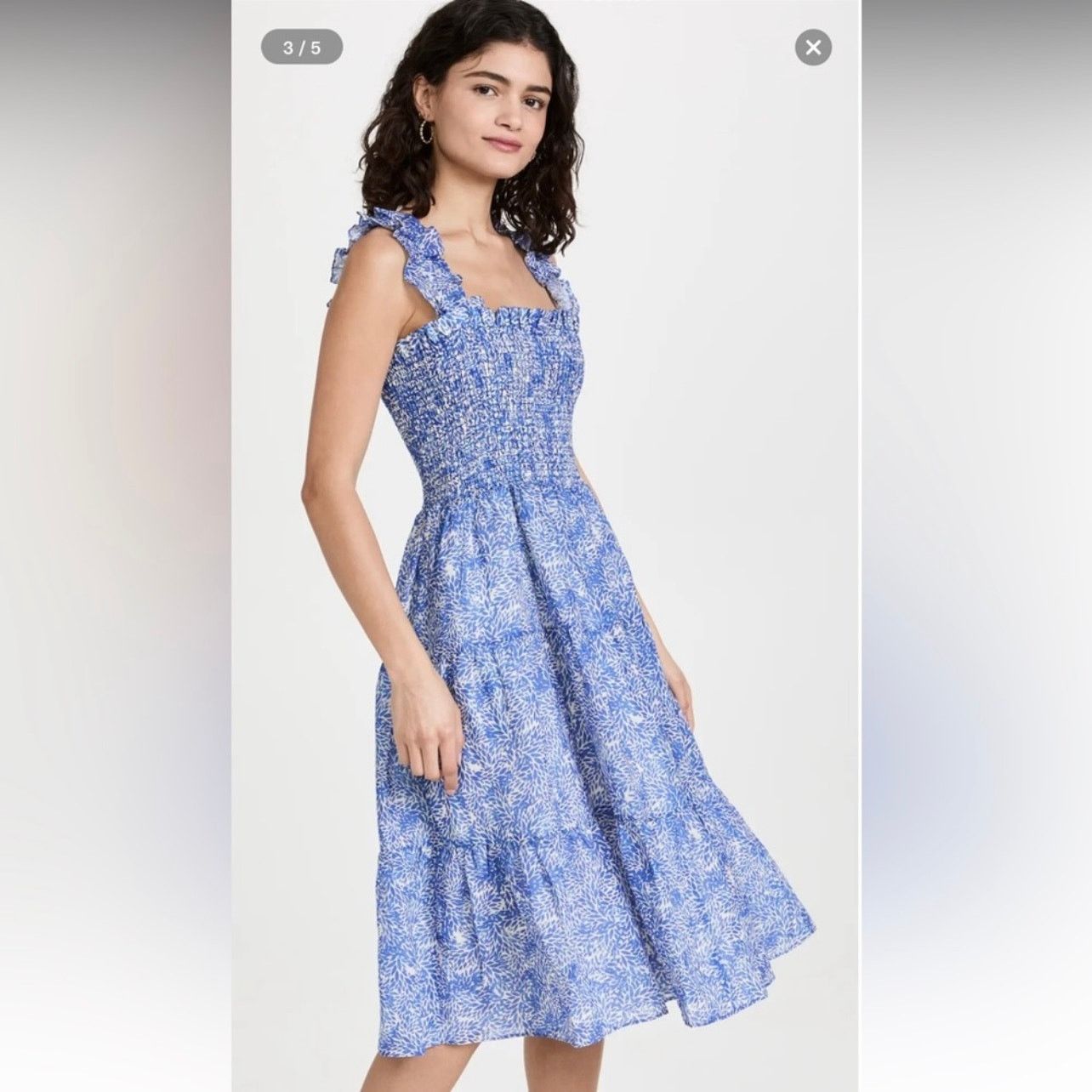 Amanda Uprichard Amanda Uprichard Adelene Midi Dress in Chalet Size S blue Size S / US 4 / IT 40 - 4 Thumbnail