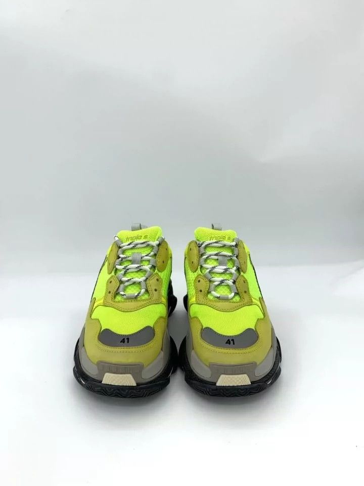 Balenciaga Balenciaga Fluorescent Green Color-Block Mesh Lace-Up Platf Size US 8 / EU 41 - 3 Thumbnail