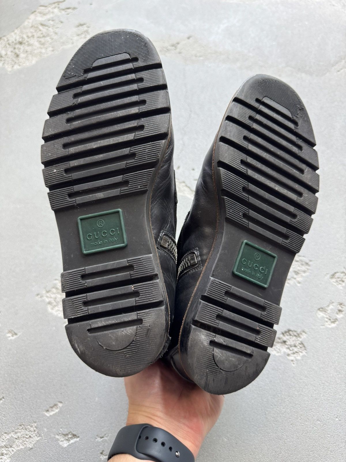 Gucci Black Gucci Leather Combat Boots Size US 7 / EU 40 - 6 Thumbnail