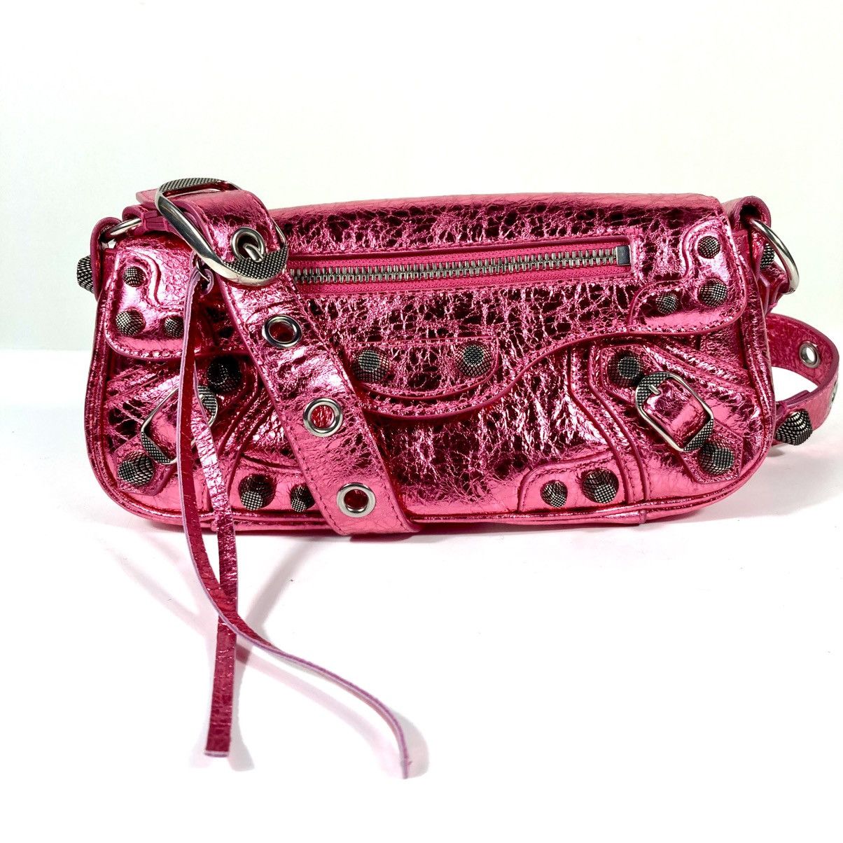 Balenciaga Balenciaga XSmall Le Cagole Metallic Leather Shoulder Bag Size ONE SIZE - 3 Thumbnail