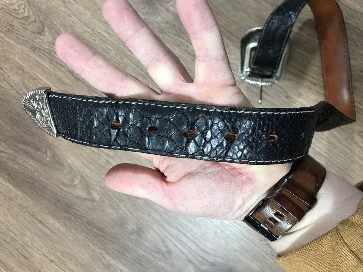 Leather Vintage RH Milano Python Leather Belt BB Simon Style Size ONE SIZE - 9 Thumbnail