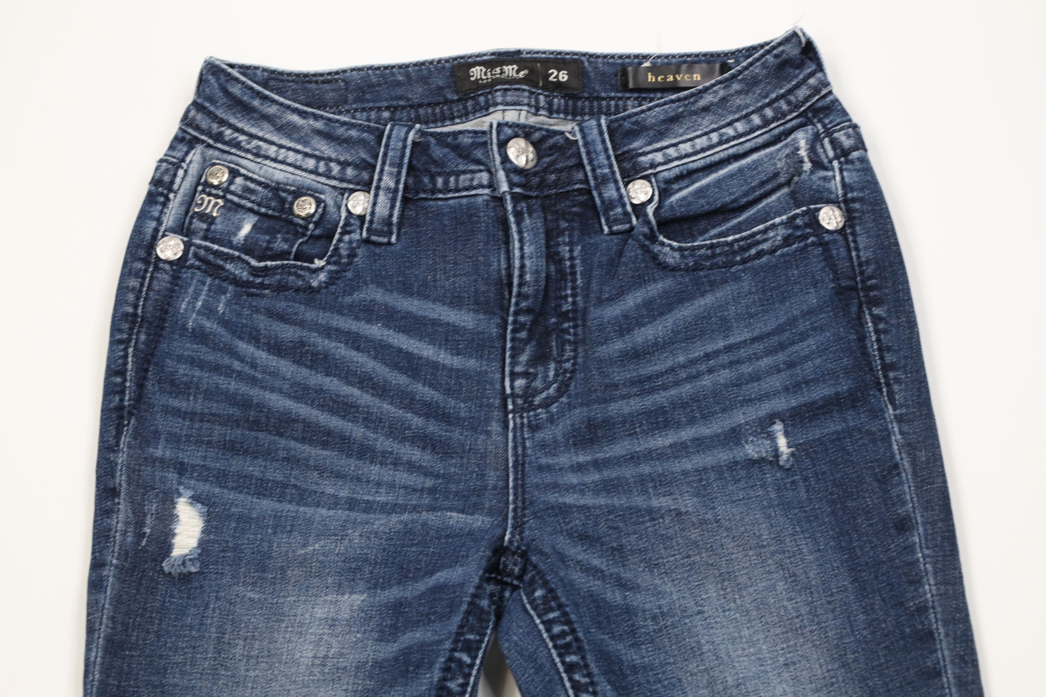 Miss Me Miss Me High Rise Skinny Leg Stretch Denim Jeans Rhinestone Size 26" / US 2 / IT 38 - 2 Thumbnail
