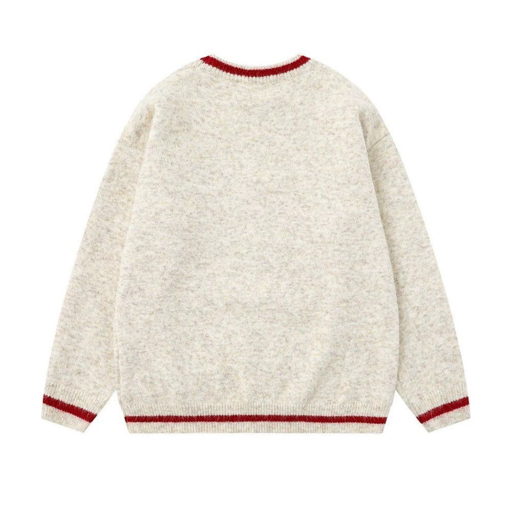 Vintage Men's loose casual letter embroidered round neck sweater y2k Size US M / EU 48-50 / 2 - 2 Thumbnail