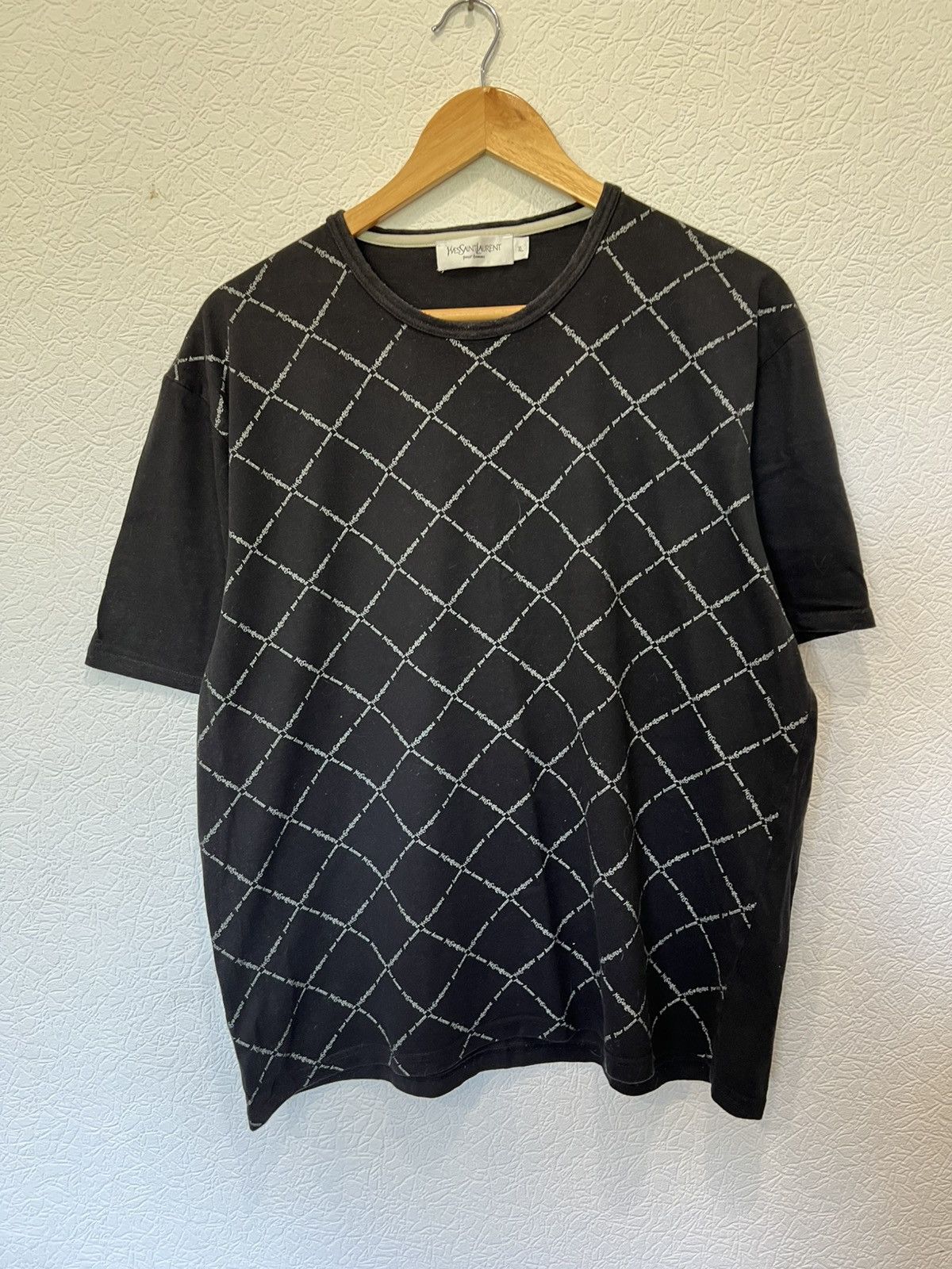 Yves Saint Laurent Yves Saint Laurent T Shirt Tee Monogrammed Black Size US XL / EU 56 / 4 - 1 Thumbnail