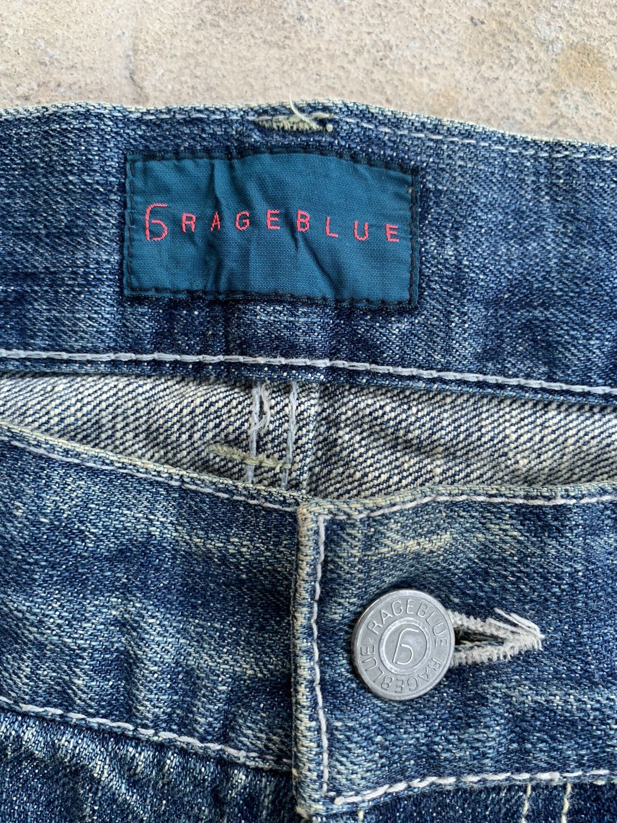 Japanese Brand × RAGEBLUE Rage Blue Redline Selvedge Distressed Denim Size US 36 / EU 52 - 8 Thumbnail