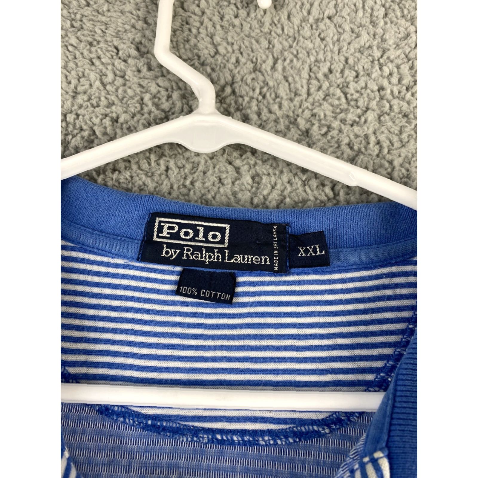 Polo Ralph Lauren VINTAGE Polo Ralph Lauren Polo Shirt Men Short Sleeve Striped Button-Down 2XL Blue / 37-11 90s Logo Size US XXL / EU 58 / 5 - 3 Thumbnail