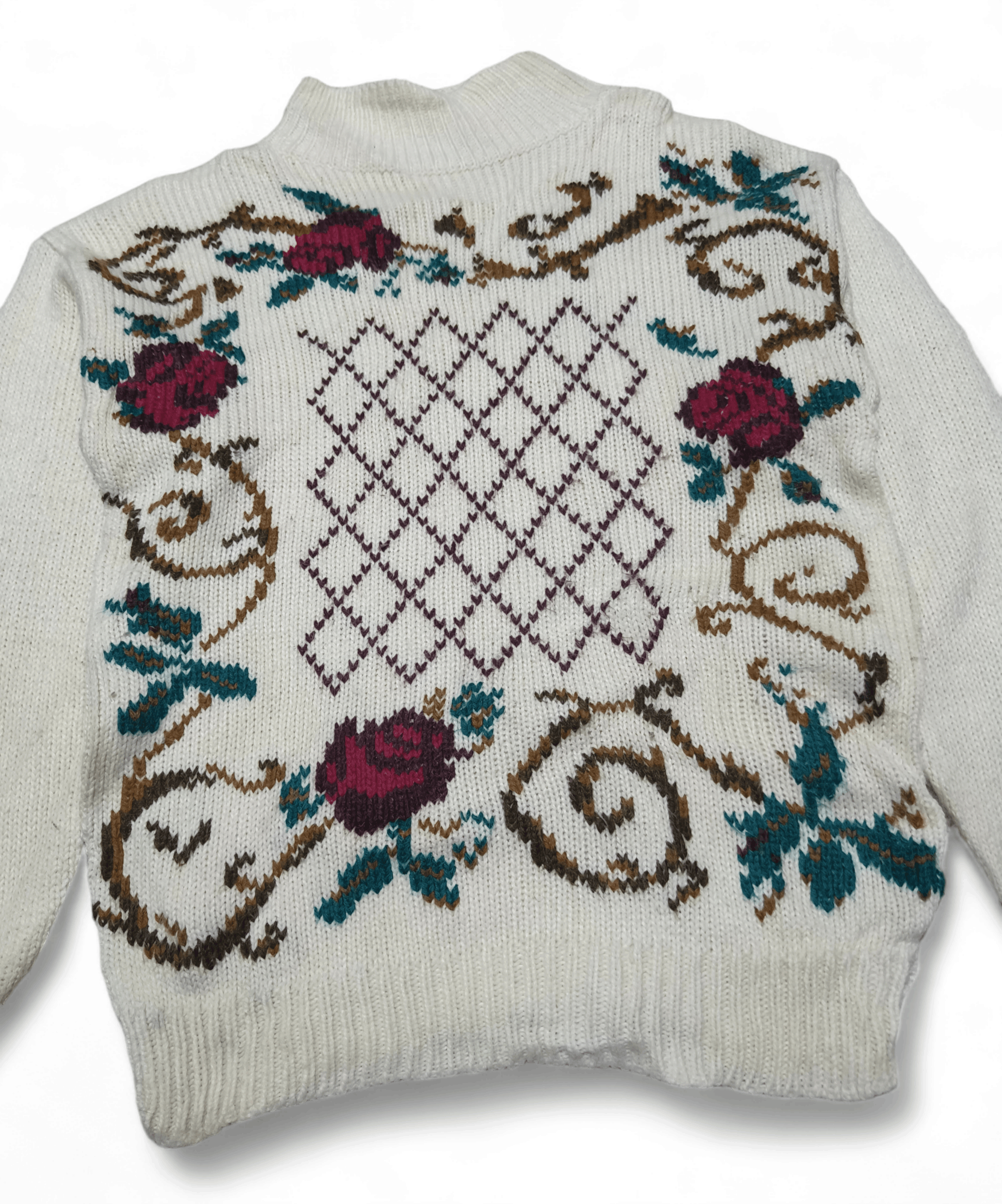 Other Vintage STITCH WORKS Beautiful Floral Motifs Knit Sweater Size M / US 6-8 / IT 42-44 - 3 Thumbnail