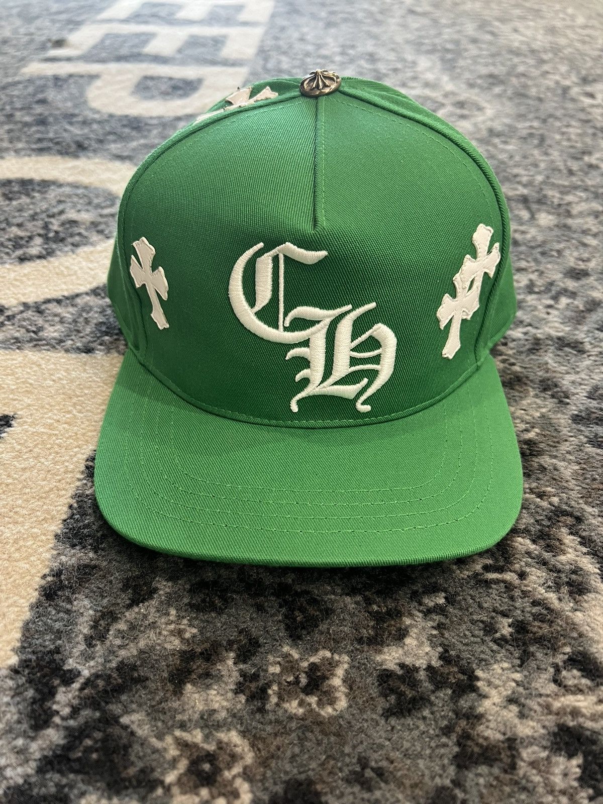 Chrome Hearts CHROME HEARTS “CROSS PATCH” HAT - (GREEN) | Grailed