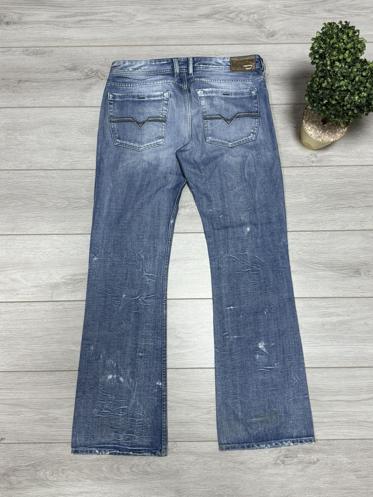Diesel Sudsel Zathan denim pants jeans flared distressed Size US 36 / EU 52 - 1 Thumbnail