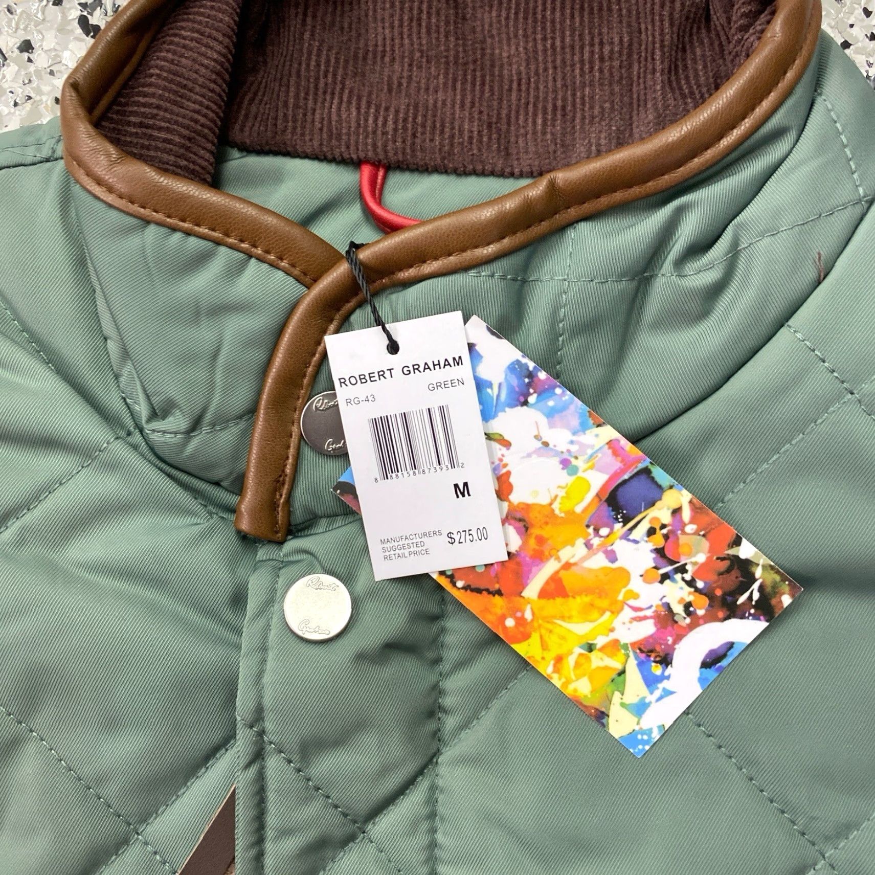 Robert Graham Robert Graham Quilted Field Jacket Green Mens Medium Water Repellent NWT Size US M / EU 48-50 / 2 - 2 Thumbnail