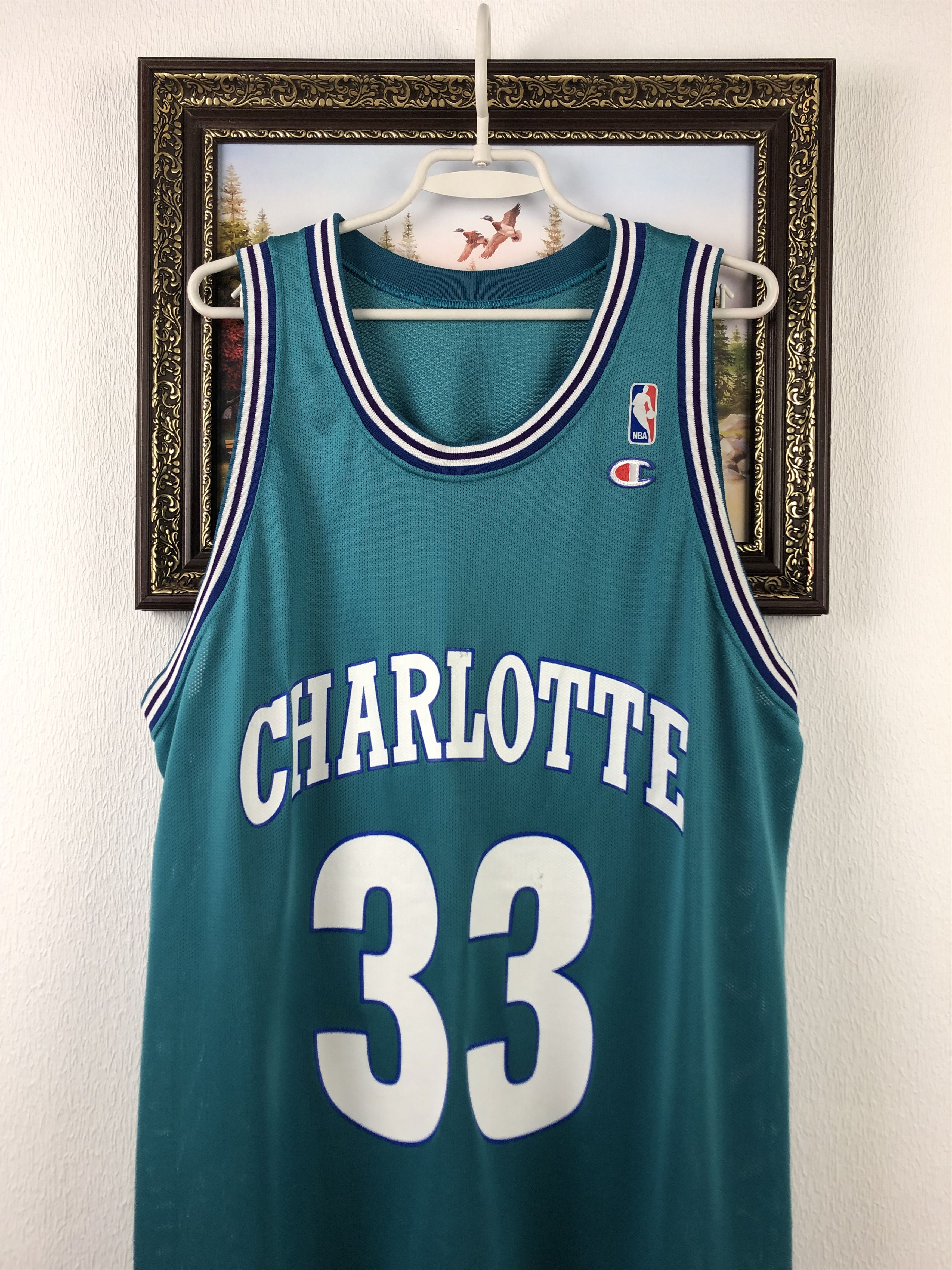 Champion Vintage Mourning Charlotte Hornets Jersey Champion Shirt Size US XL / EU 56 / 4 - 2 Thumbnail