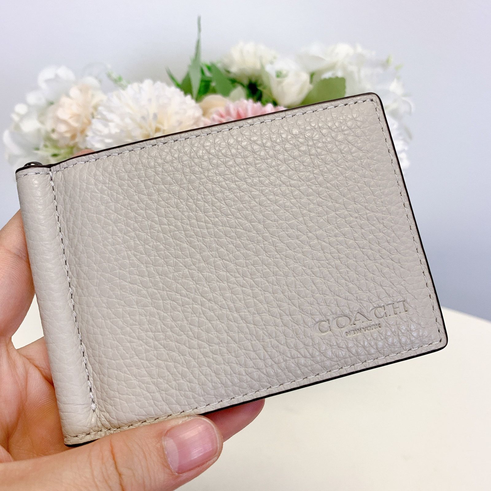 Coach Coach CH090 Slim Money Clip Billfold Wallet In white Man Size ONE SIZE - 3 Thumbnail