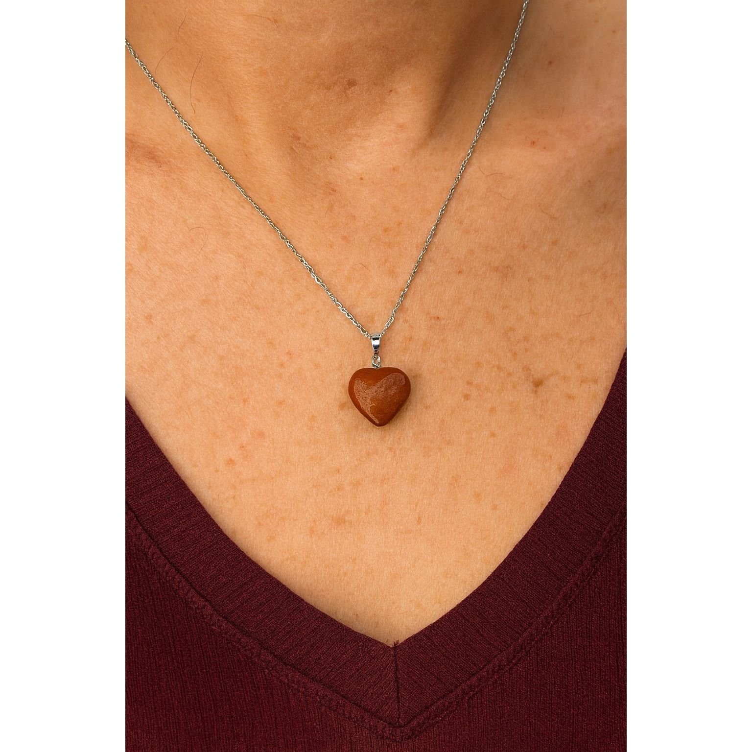 Other Red Jasper Heart Pendant – Tested – 18" Gold Plated Chain Size ONE SIZE - 6 Thumbnail