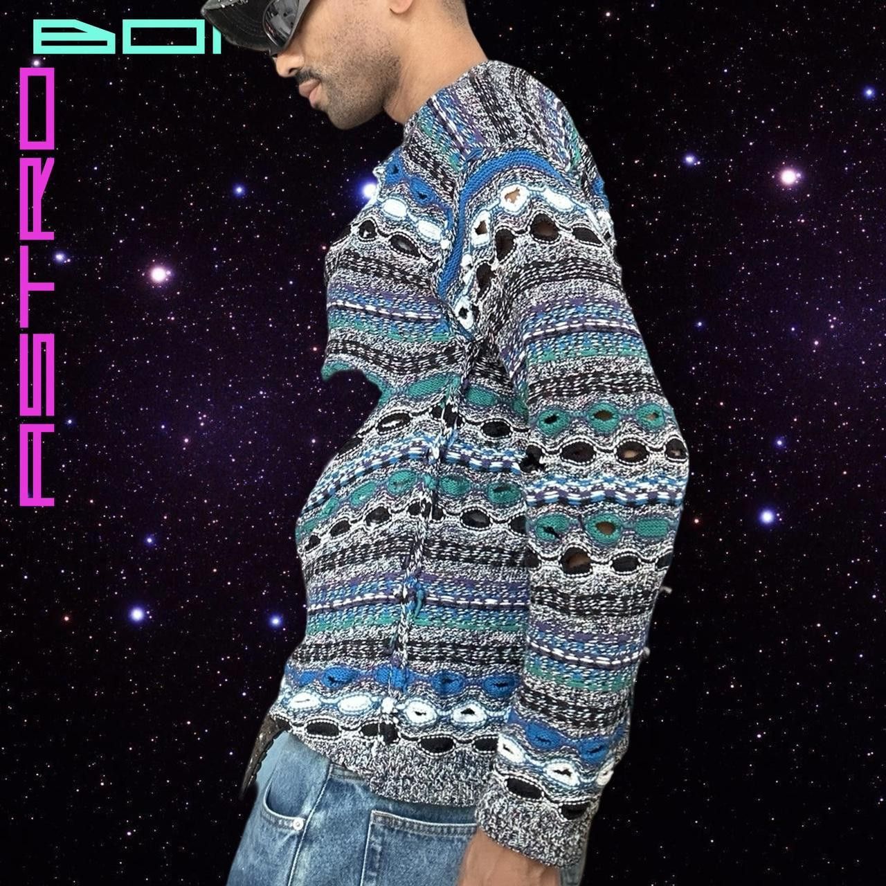 Other ASTROBOI* Black Cut Out Coogi Knit Sweater - Medium Size US M / EU 48-50 / 2 - 3 Thumbnail