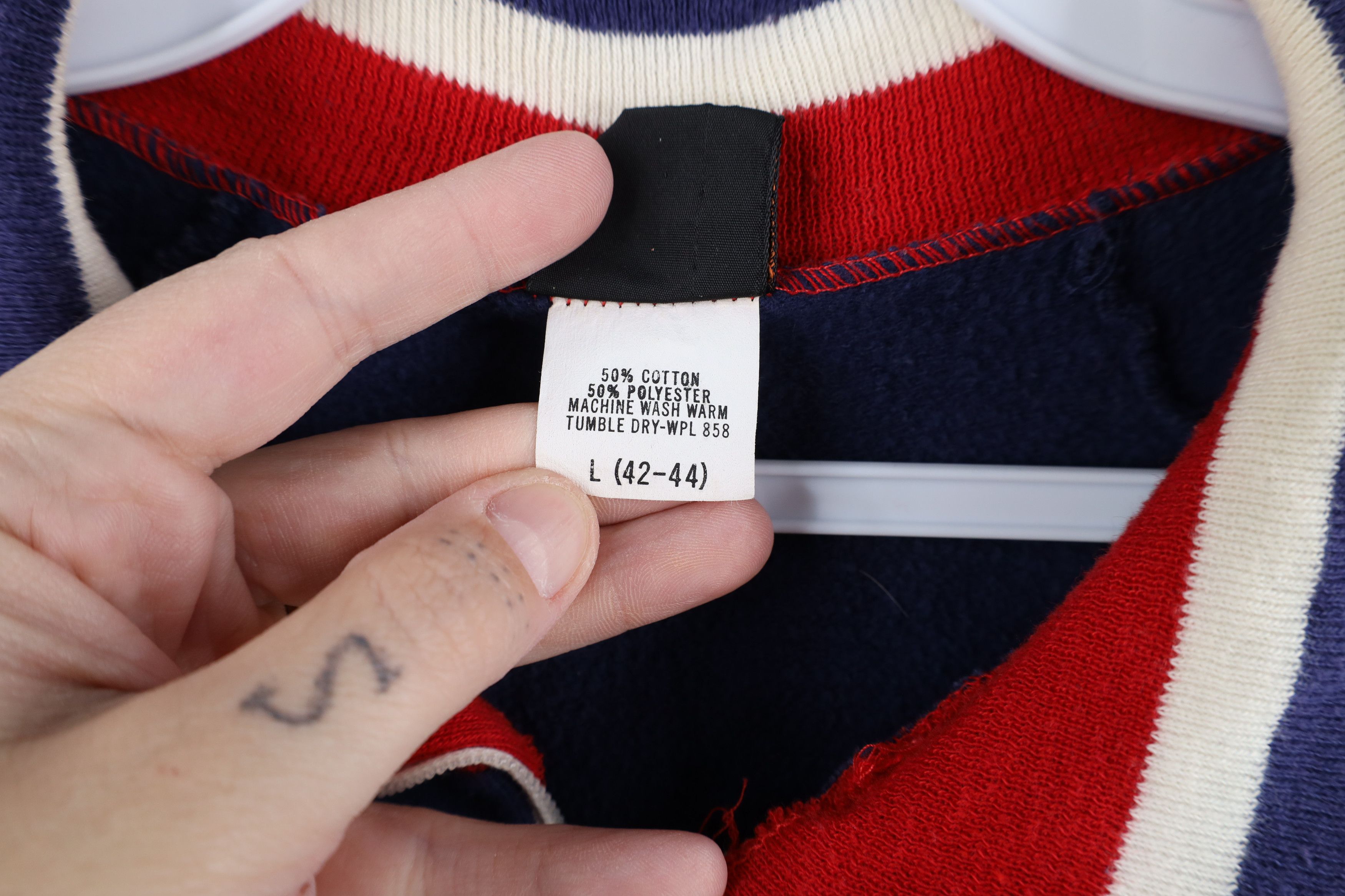 Vintage Vintage 70s Streetwear Striped Half Zip Sweatshirt USA Size US L / EU 52-54 / 3 - 6 Thumbnail