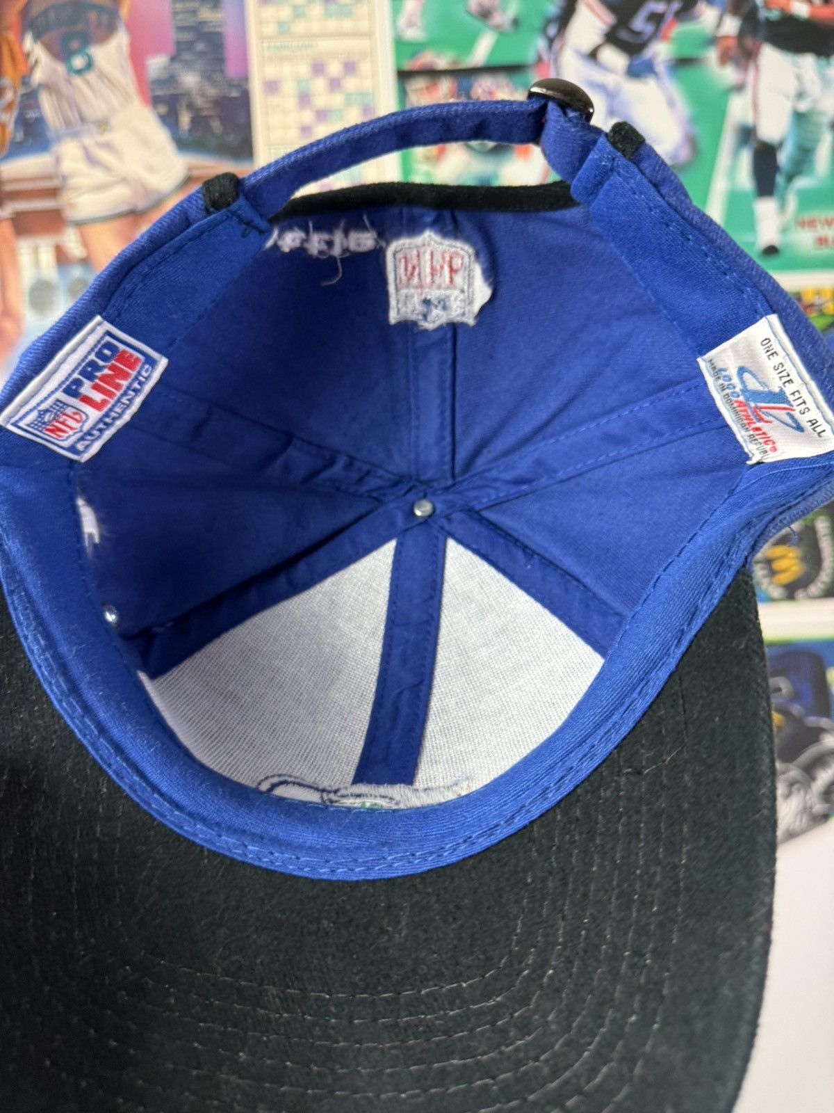 NFL Vintage 90s Seattle Seahawks NFL Blue Adjustable Hat Size ONE SIZE - 3 Thumbnail