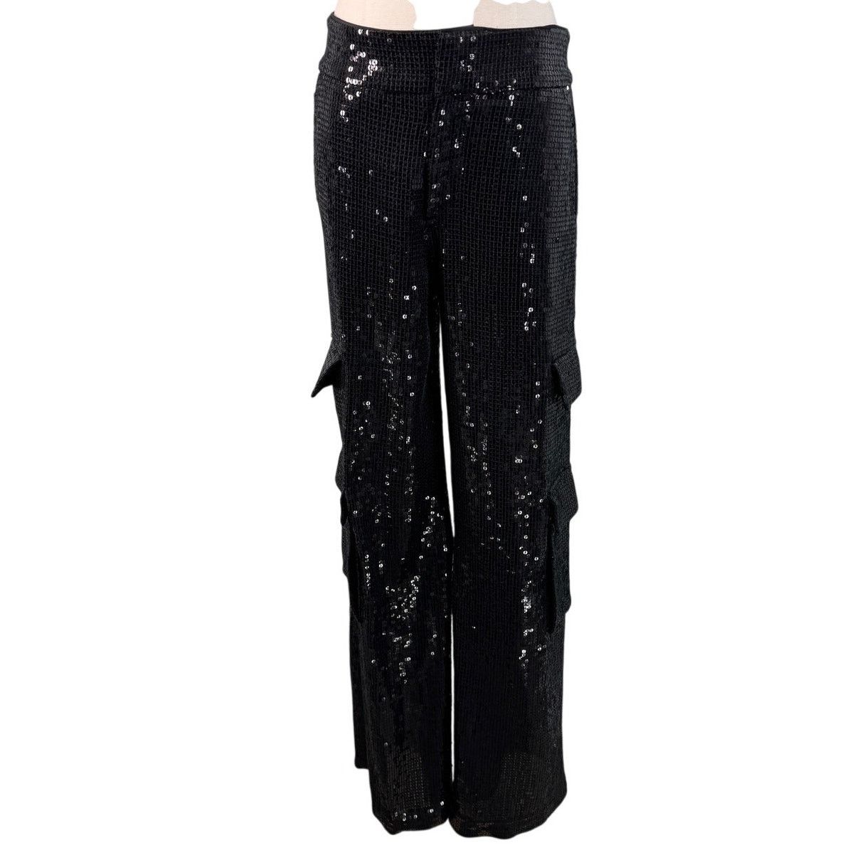 Alice + Olivia Alice + Olivia Hayes Sequin Cargo Pants black size 2 Size 26" / US 2 / IT 38 - 7 Thumbnail