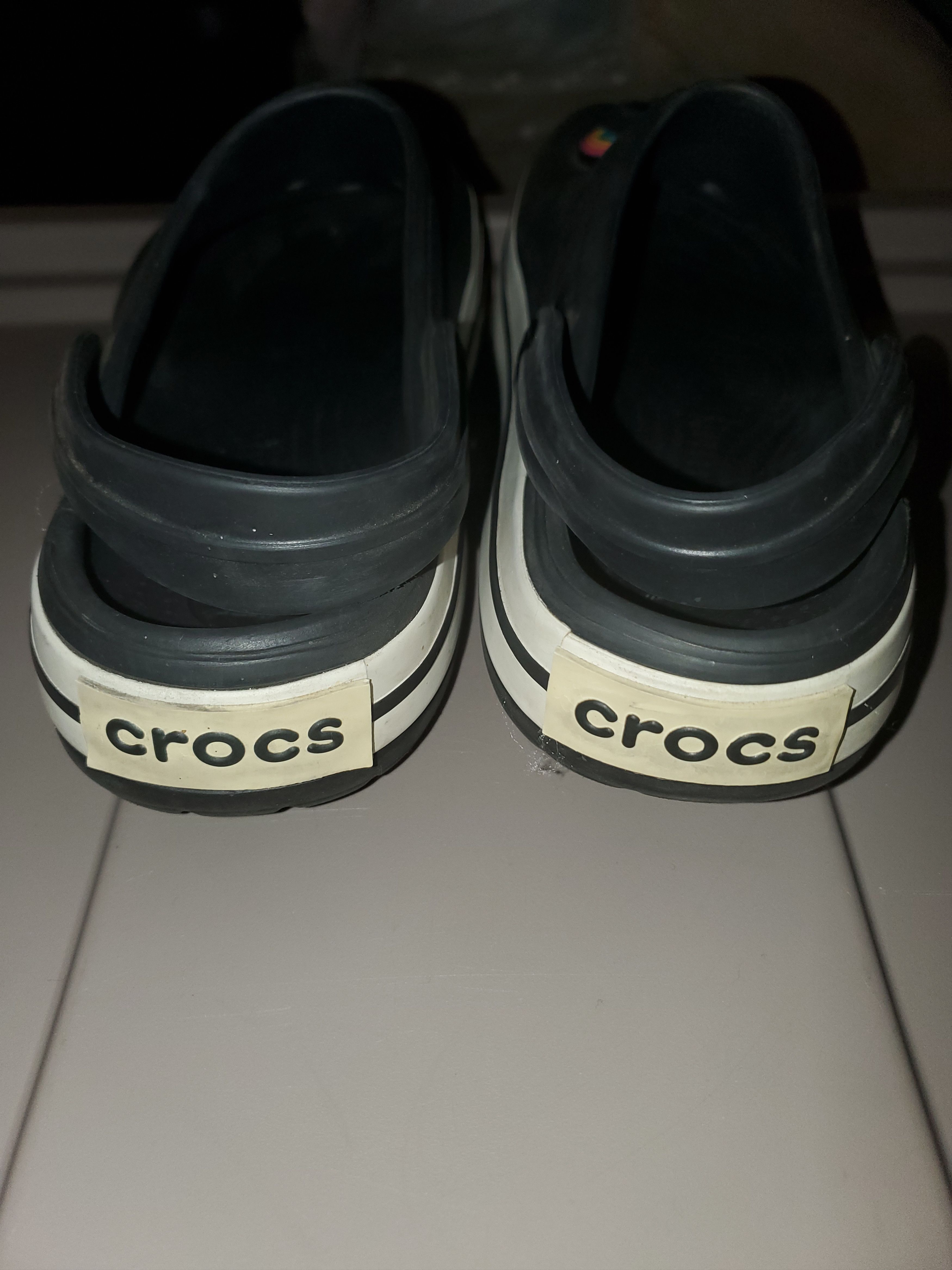 Crocs Black + White Crocs with Croc Charms (W11/M9) Size US 11 / IT 41 - 2 Thumbnail