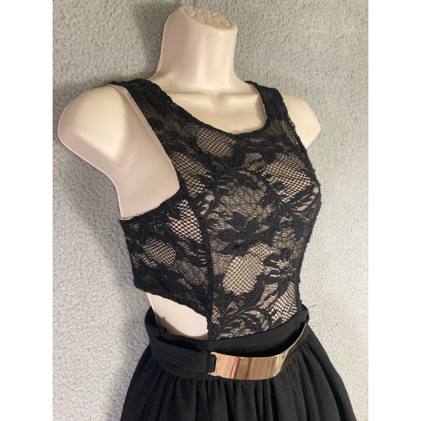 Other Papaya Black Lace Asymmetrical Hem Mini Dress M Size M / US 6-8 / IT 42-44 - 6 Thumbnail