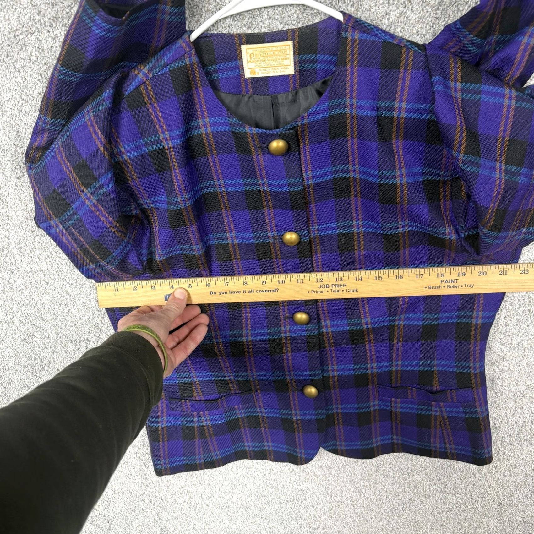Pendleton VINTAGE Pendleton Blazer Womens 16 Purple Plaid Wool Lined Shoulder Pads USA Jacket Coat Blazer Size XXL / US 16-18 / IT 52-54 - 4 Thumbnail