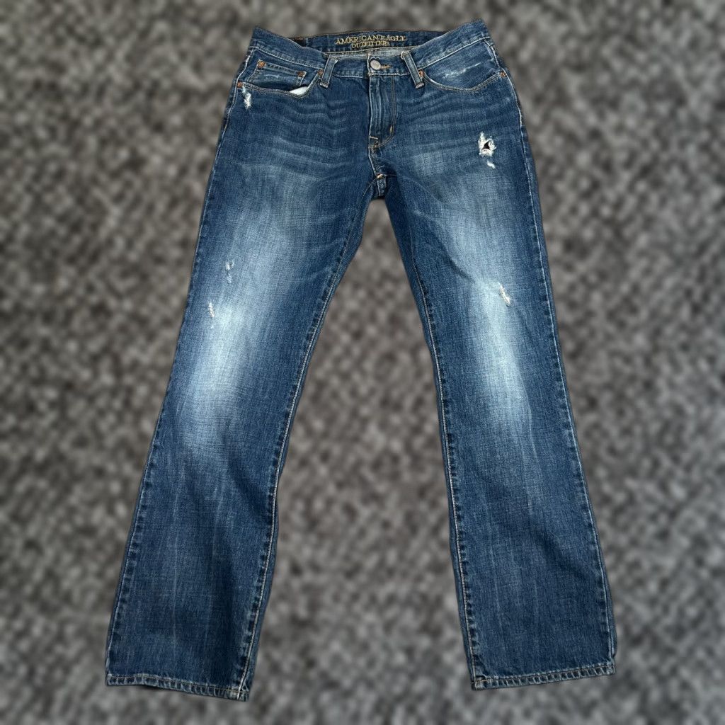 American Eagle Outfitters American Eagle Jeans Mens 32x34 Blue Original Straight Dark Wash Denim Shirt? Size US 32 / EU 48 - 1 Thumbnail