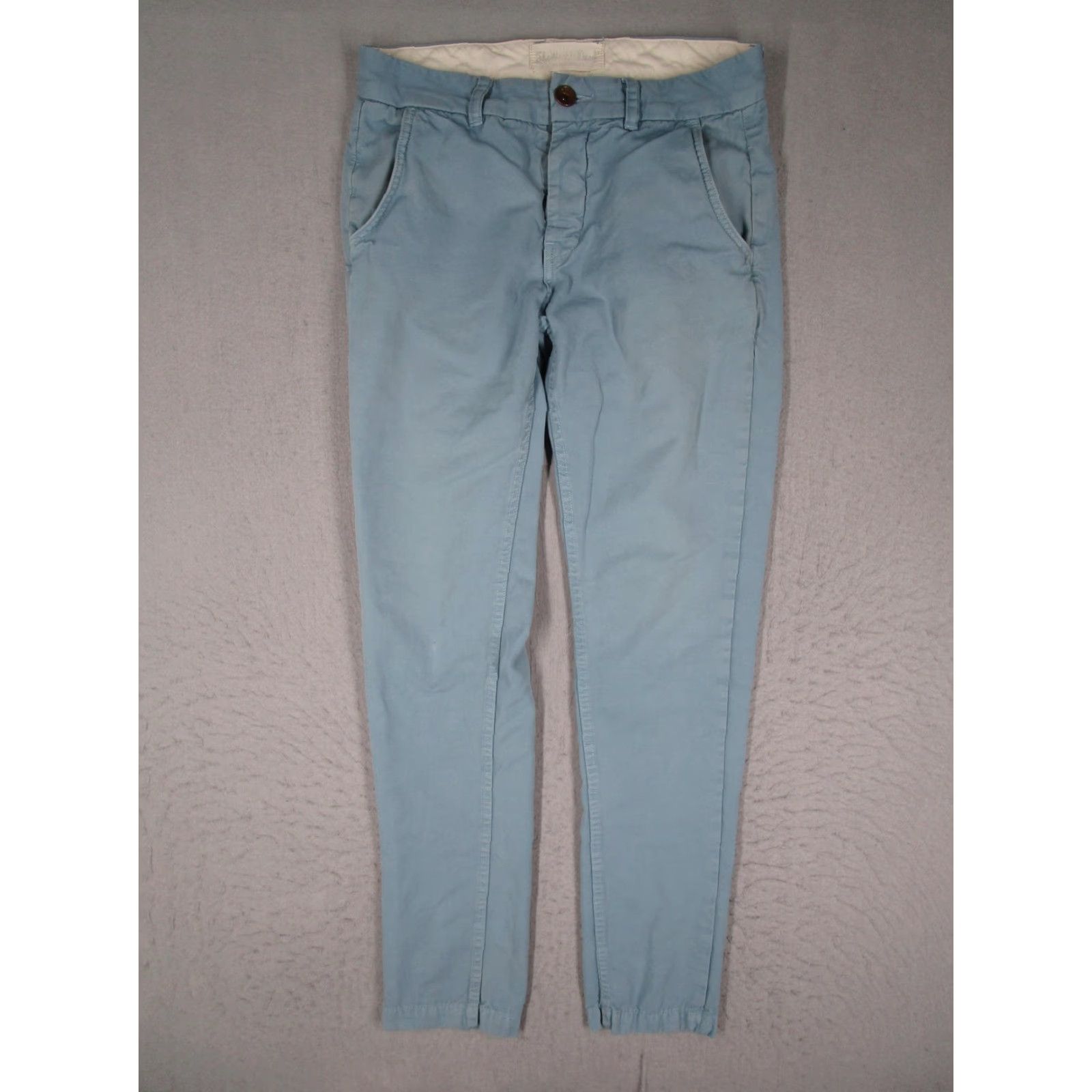 The West Is Dead The West is Dead Pants Mens 29x31 Blue Slim Chino Made in USA Casual Size US 29 - 2 Thumbnail
