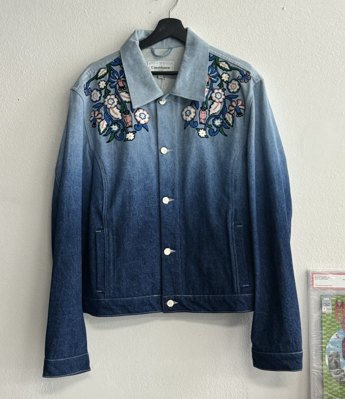 Casablanca CASABLANCA Embroidered Floral Washed Denim Jacket Size US M / EU 48-50 / 2 - 1 Thumbnail
