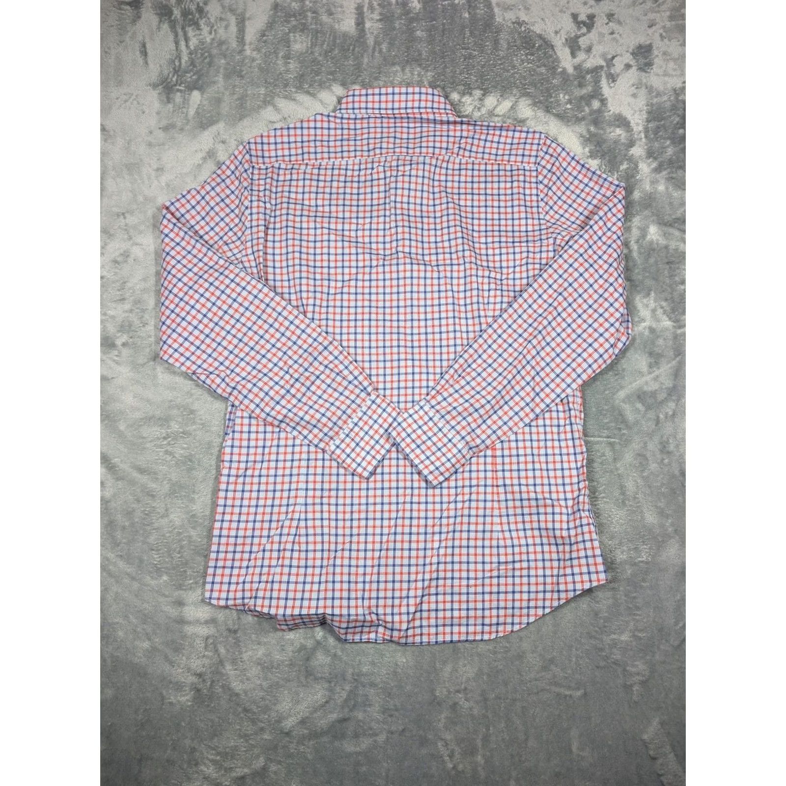 Vintage Emanuel Berg Shirt Mens Large Blue Red Check Dress Modern Fit Long Sleeve Size 42R - 7 Thumbnail